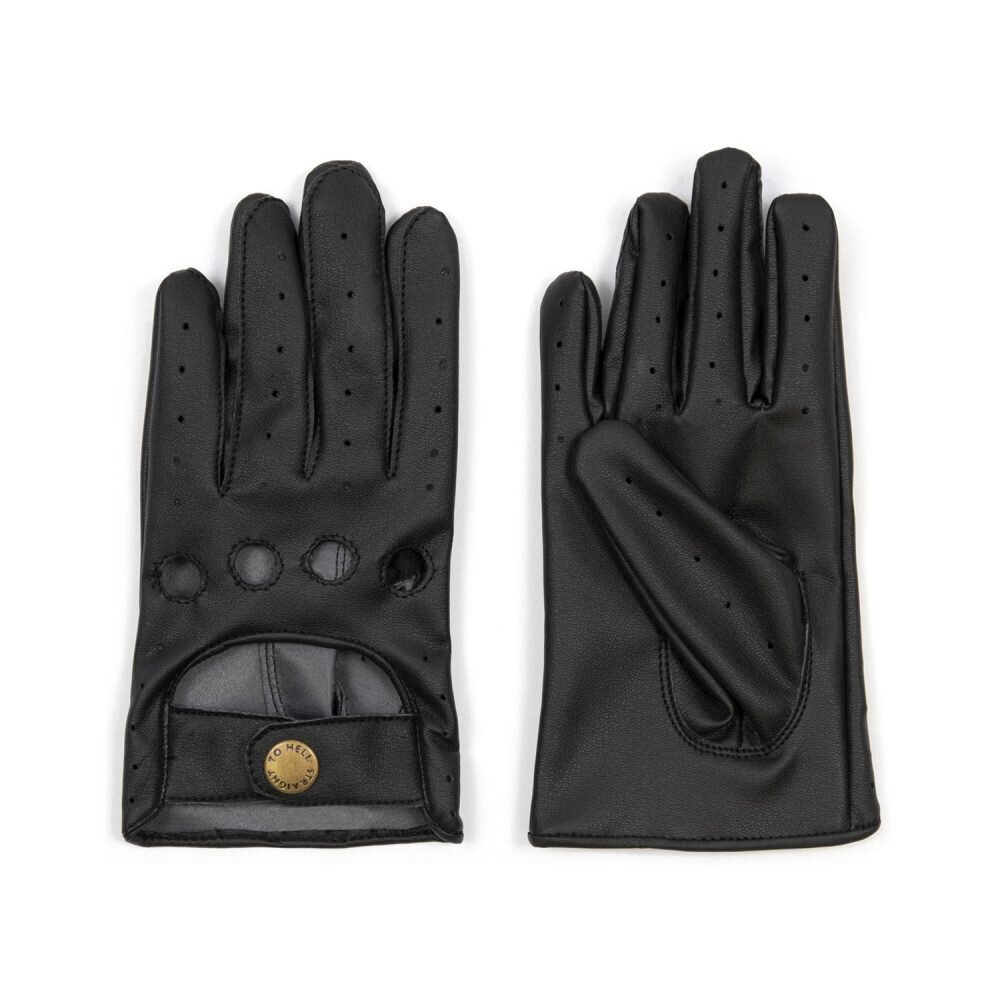 Black vegan leather gloves straight to hell