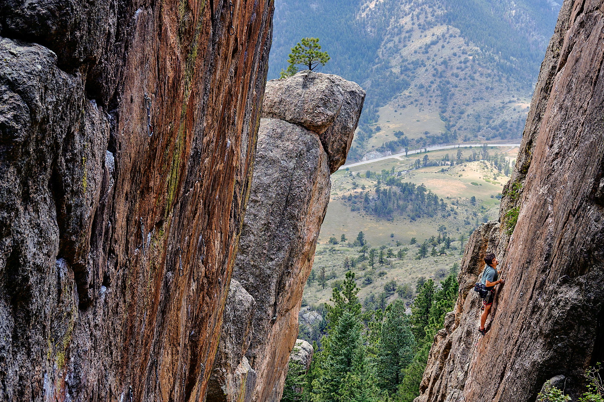 Alex gives Tableau la Rossa a shot. This climbing area called “The Monastery” was made up of routes that Tommy Caldwell and his dad set. | Estes, CO 7/6/18