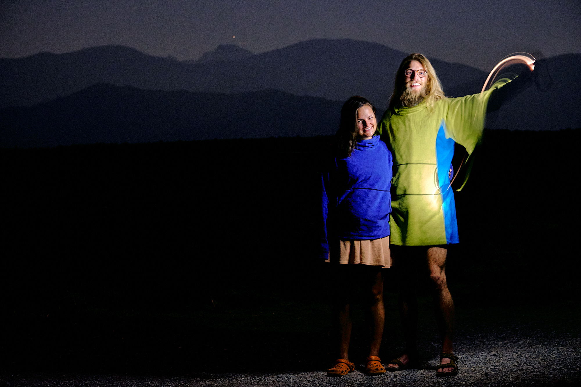 A light painted portrait of Dani and I with Wheeler Peak in the distance. | Great Basin National Park, NV 8/19/18