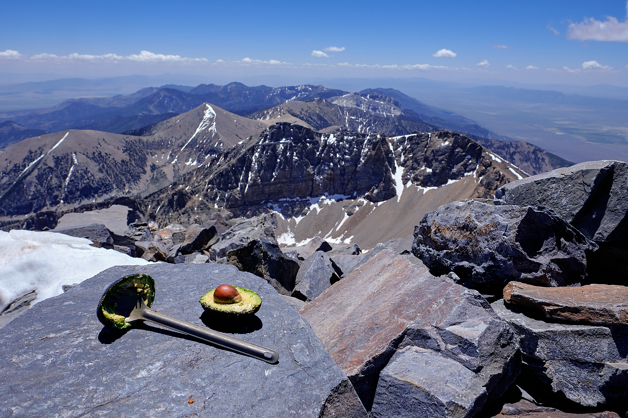  On Wheeler Peak I munched on an avocado, which I believe was the highest avocado in the Great Basin if not the western United States. | Great Basin National Park, NV 6/16/18 