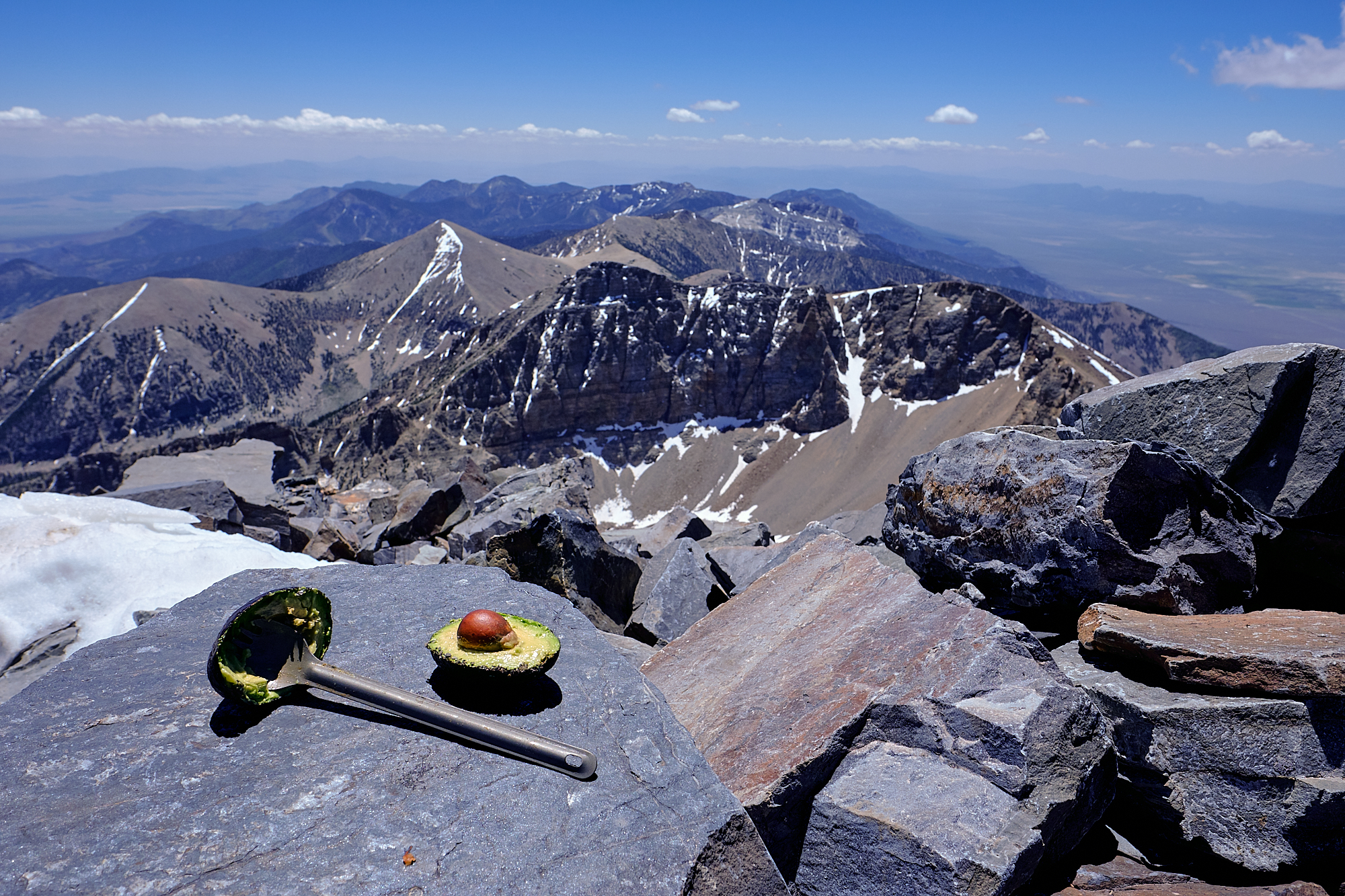 On Wheeler Peak I munched on an avocado, which I believe was the highest avocado in the Great Basin if not the western United States. | Great Basin National Park, NV 6/16/18