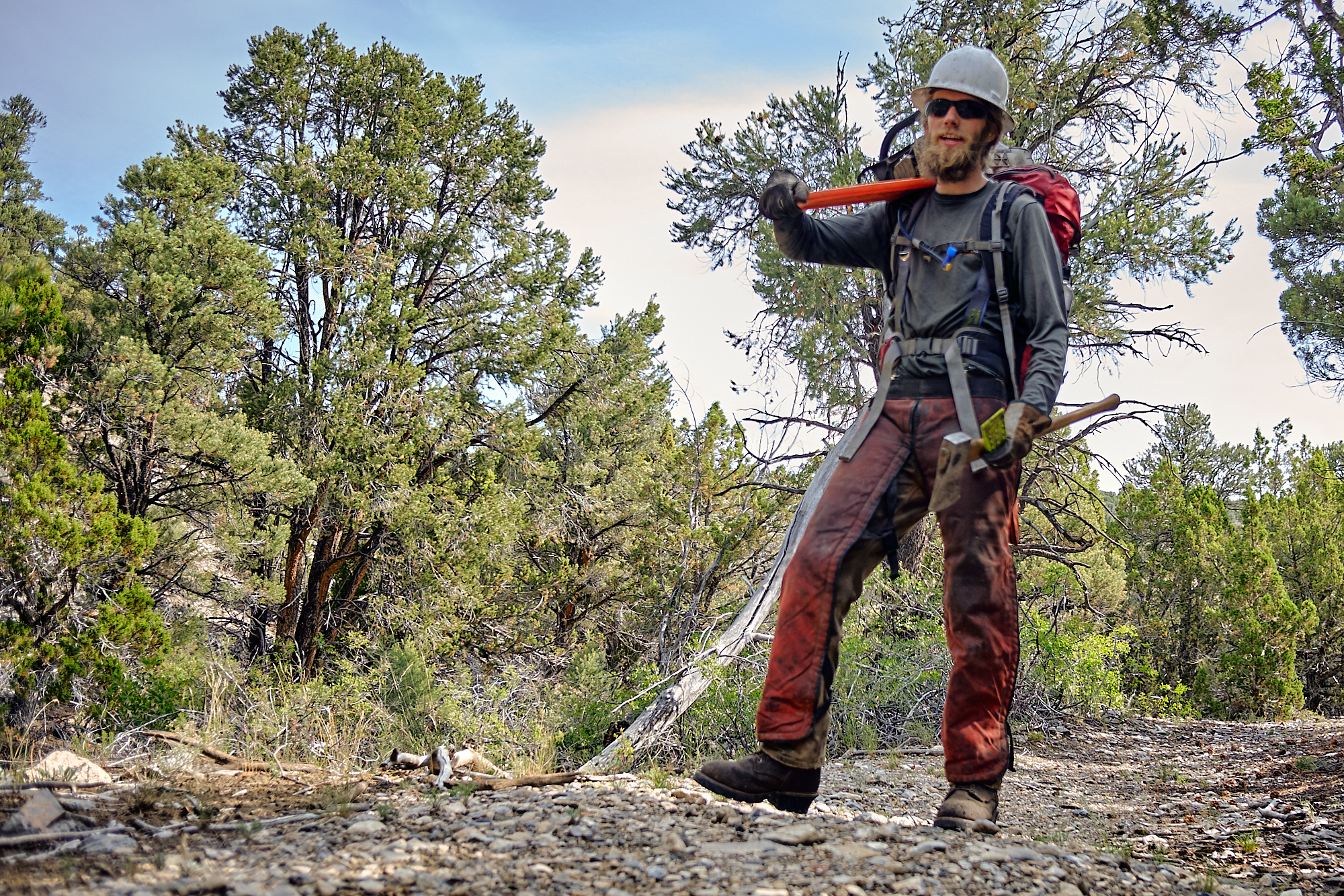  Myself in all of my saw gear while working on some trail maintenance in Big Wash. | Great Basin National Park 7/20/18 