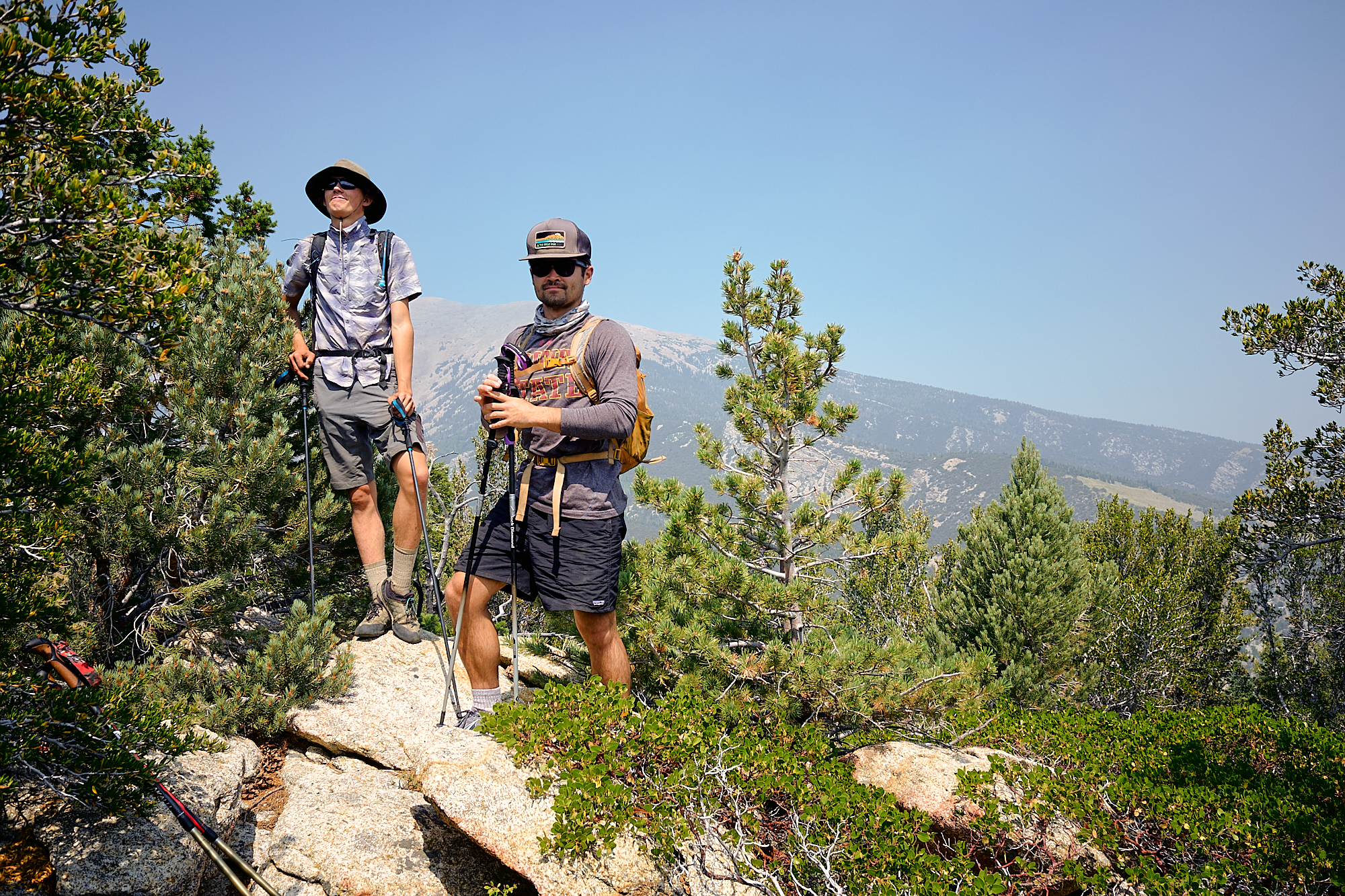  Bjorn, Alex and I set out to hike to an area called Horse Heaven, which required traversing a couple of tall peaks. It was at the pictured moment when we realized we did not have enough daylight left to make it to Horse Heaven. I suggested we stop o