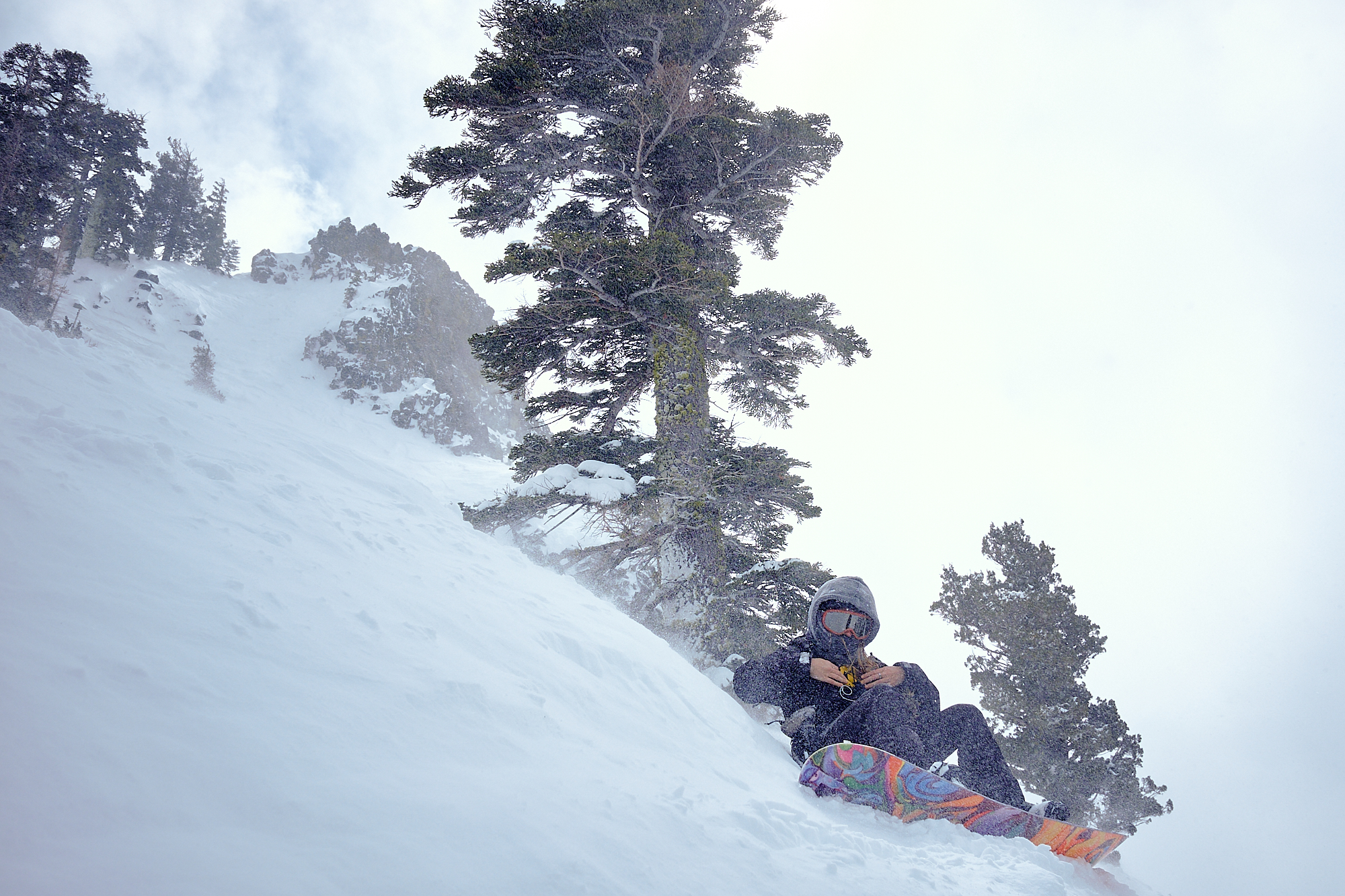  Morgan and I went out during a break in the storm, but still ended up getting hit with the next wave. | Alpine Meadows, CA 3/28/19 