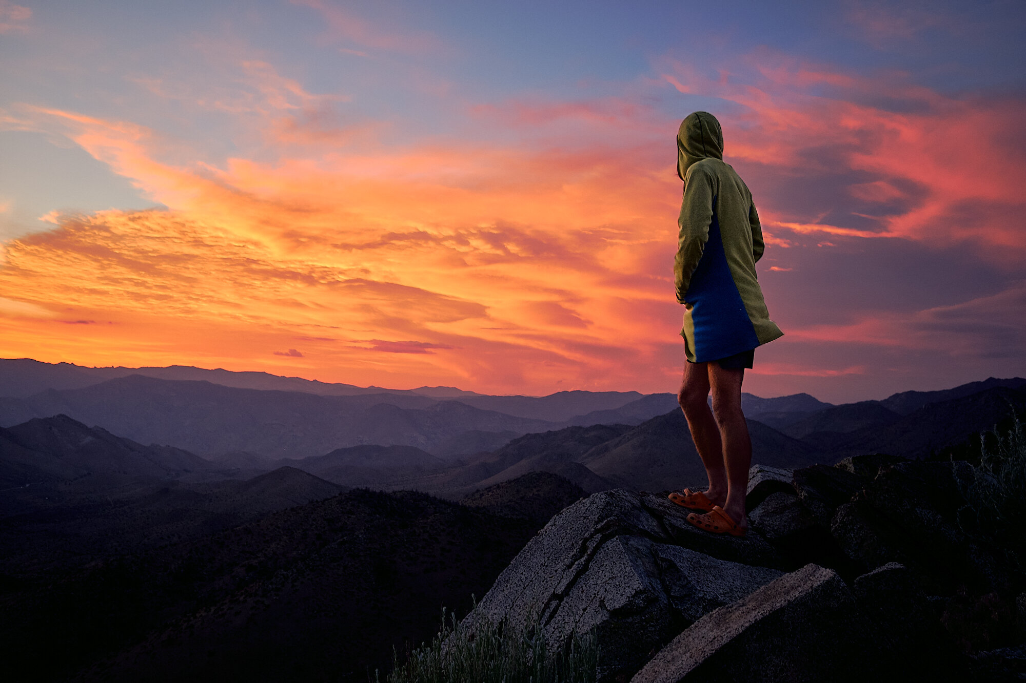  I watch sunset from our campsite outside of Tehachapi, CA. | 6/16/19 Mile 653.8, 6,067' 