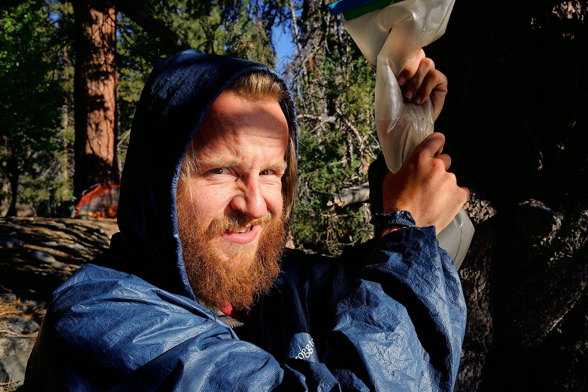  Lebowski disgruntled that he had to filter water which made his fingers cold. | 7/4/19 Mile 857.7, 7,789' 
