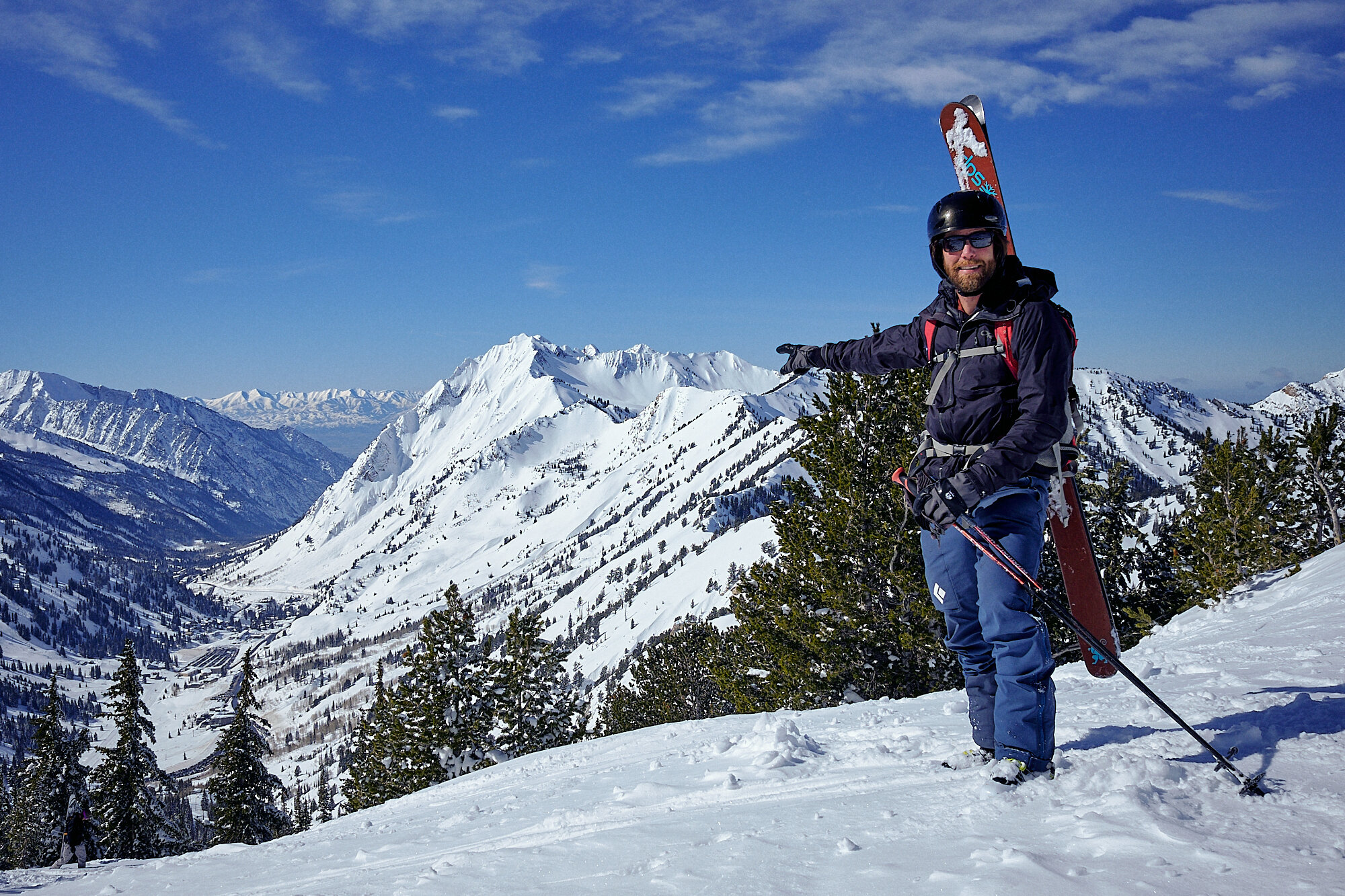  Matt on the summit of Honeycomb Cliffs with Mt. Superior in the background. | Big Cottonwood Canyon, UT 2/13/20 