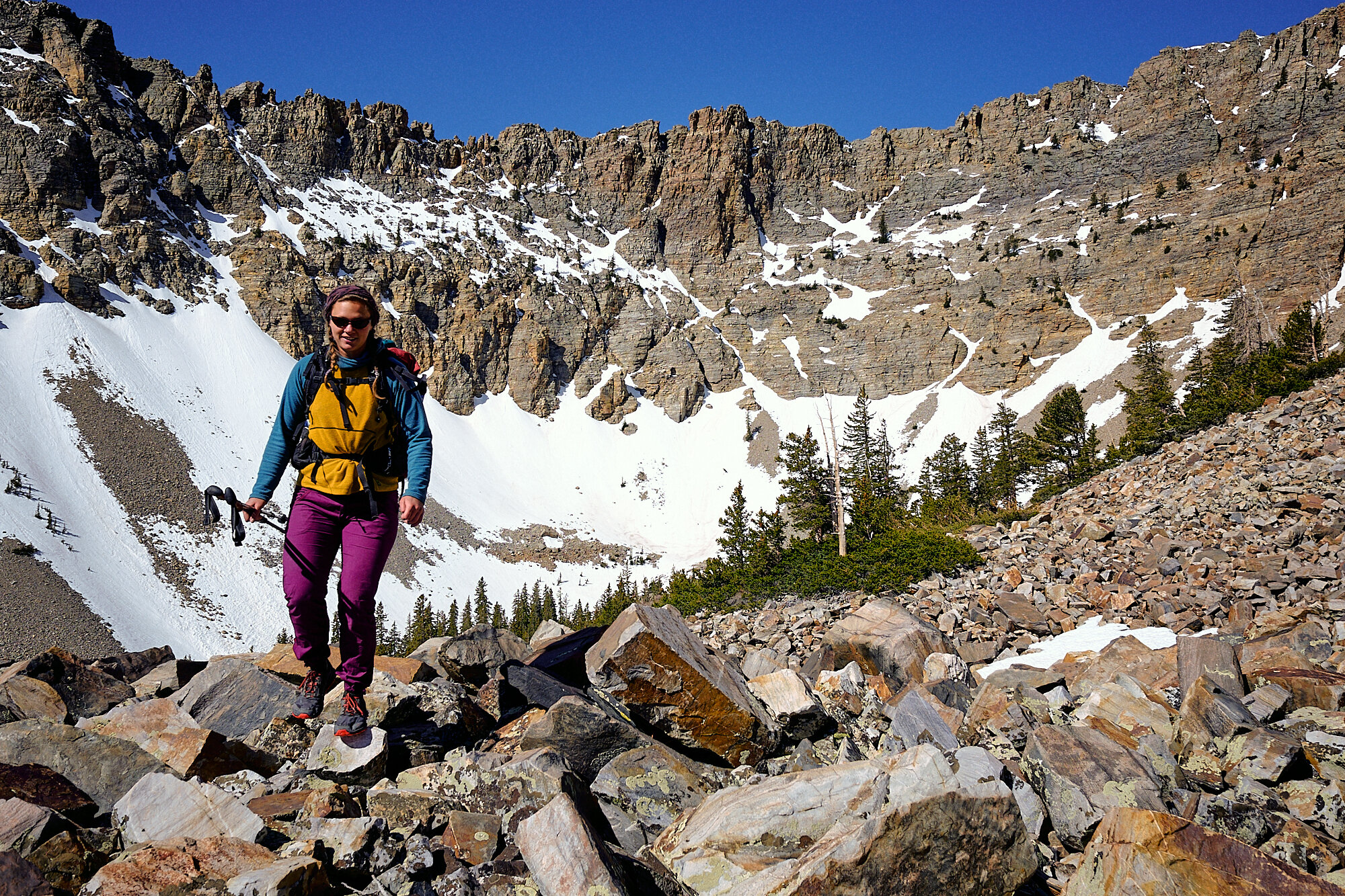  Ruthless begins the 2,000 foot rock scramble to Baker Peak. From there we would follow a knife edge ridge to Wheeler Peak which sits at 13,065 ft. | 5/24/20 Great Basin National Park, NV 