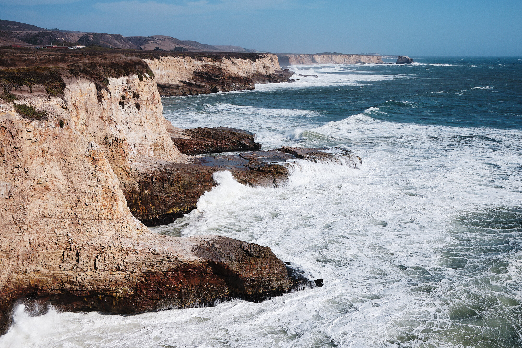  The tide on its way out, slowly revealing the jagged rocks below. | 9/25/20 Santa Cruz, CA 