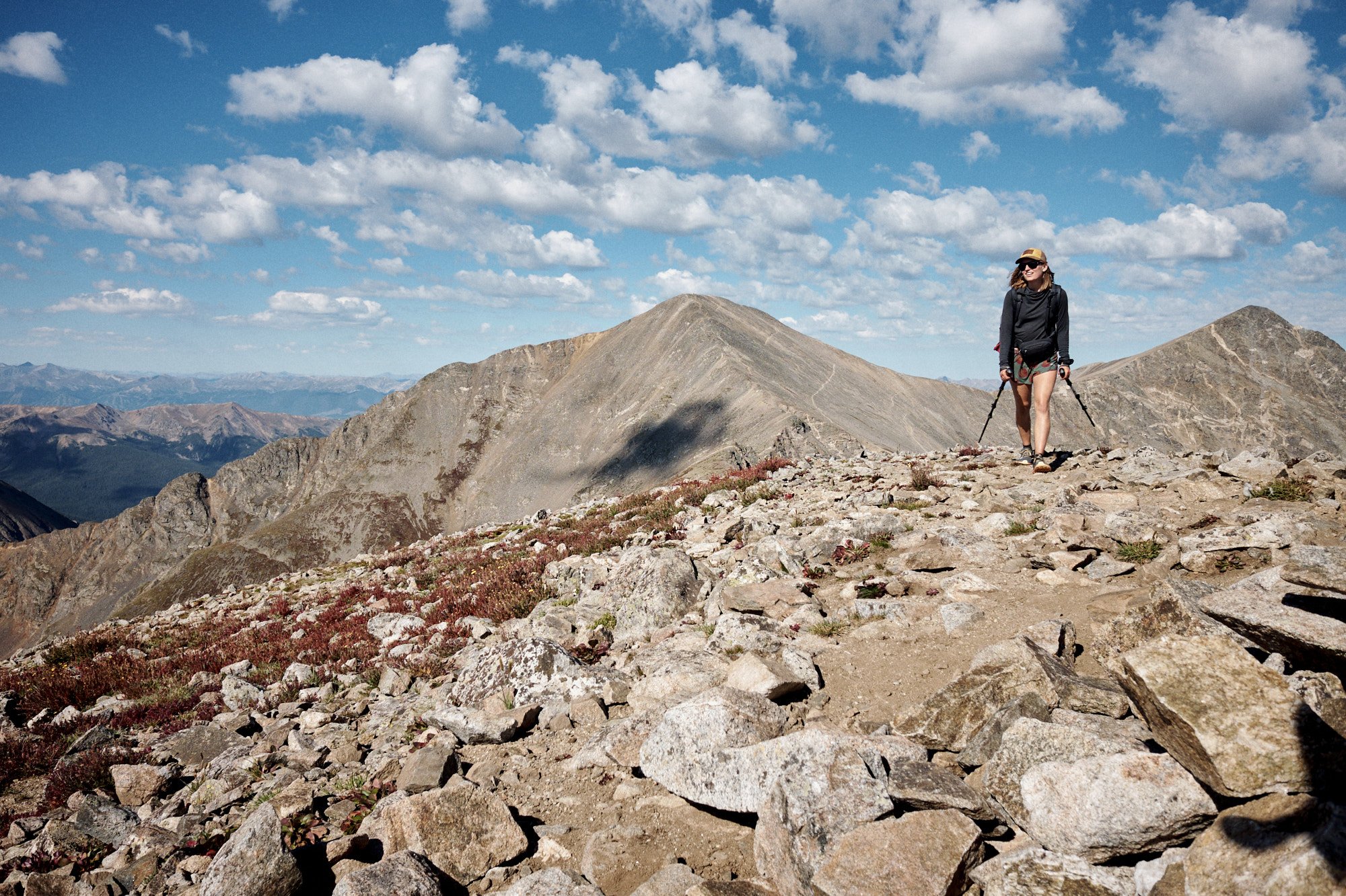 Noisy on the Divide with Grays and Torreys peaks in the background. | Arapaho National Forest 9/2/22 Day 73