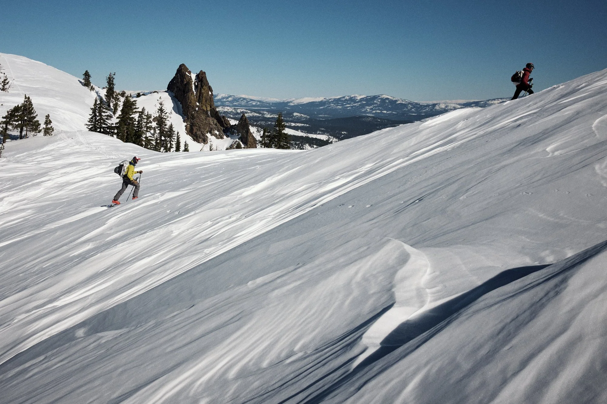  Skinning up the Anderson Saddle on the way to an ice climbing pitch. | 1/28/23 Anderson Peak, CA 