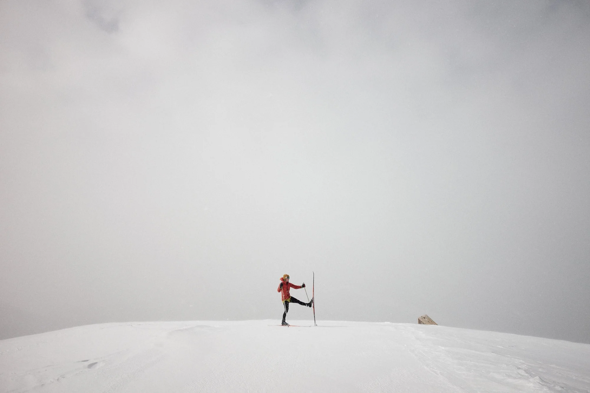  Shannon poses near the Drifter Hut, the high point of my second skate skiing experience. | 2/14/23 Tahoe Donner Cross Country, CA 