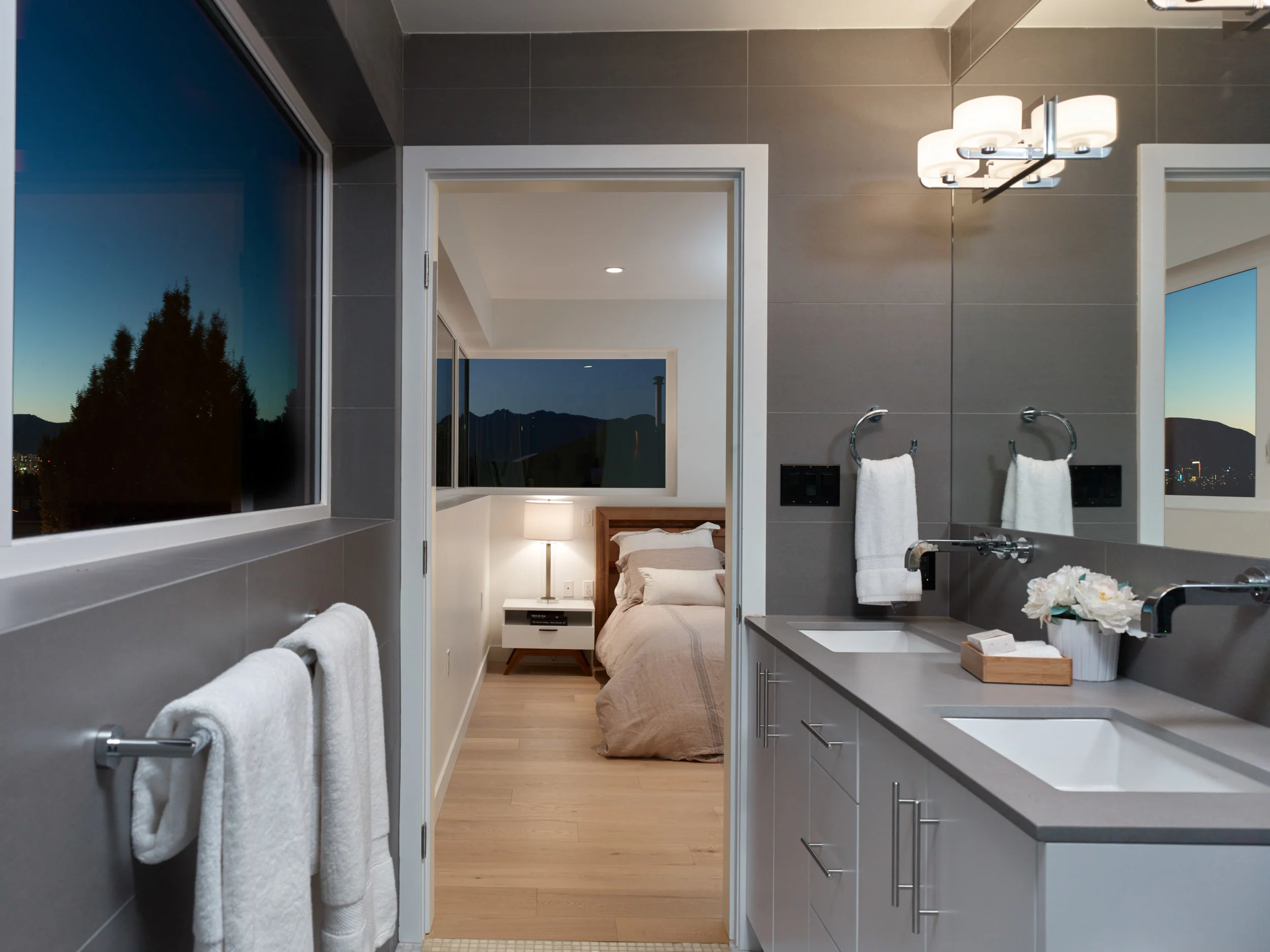 North-west facing windows reveal city and mountain views not previously seen. Ensuite's windows are positioned carefully so occupants cannot be seen from the street or neighbouring homes.
