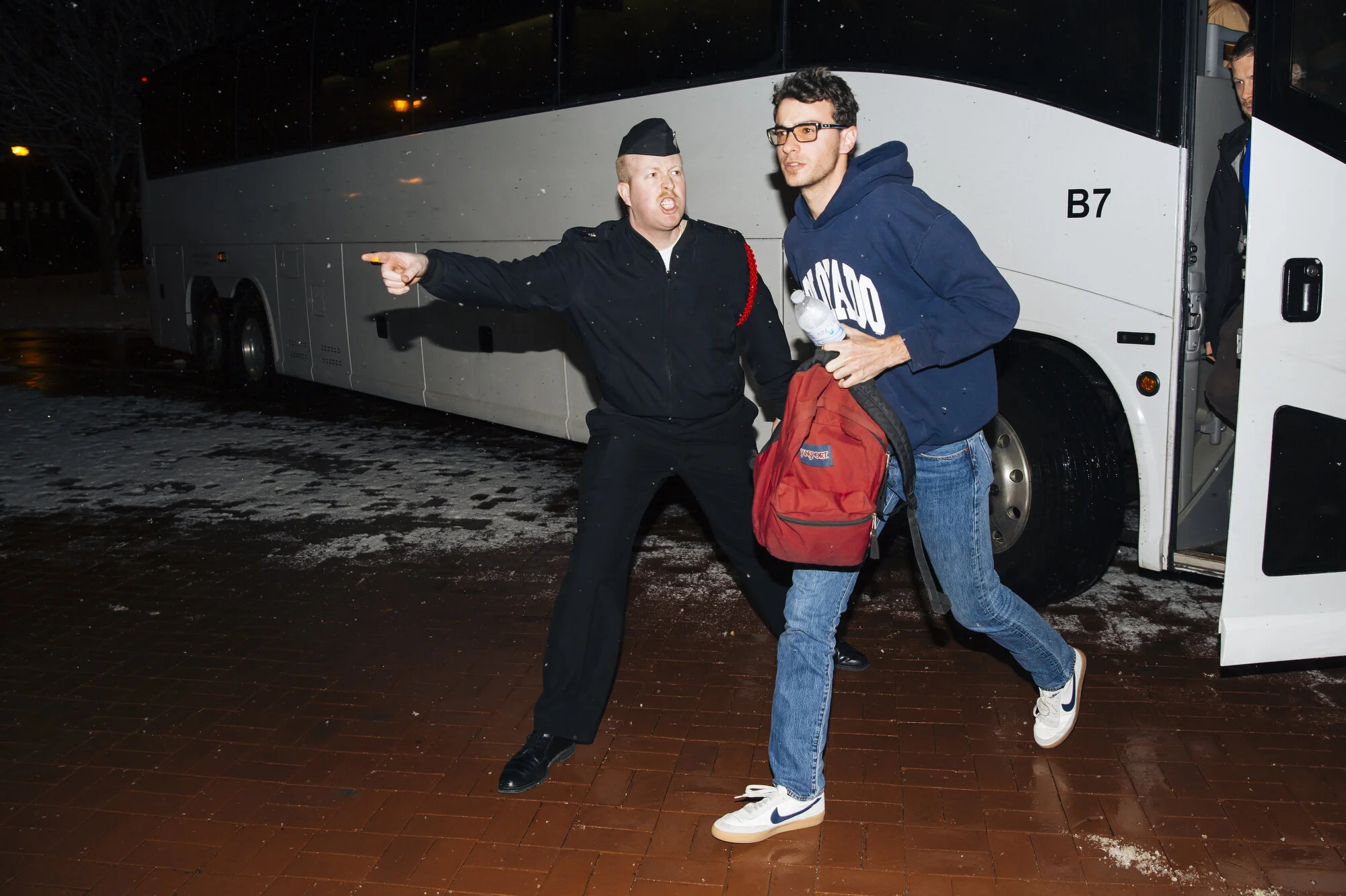  New recruits are yelled at as they arrive for the first time at  Naval Station Great Lakes on Wednesday Feb. 12, 2020 in North Chicago, Ill. Each recruit is referred to as only ÒmaleÓ or ÒfemaleÓ. CREDIT: Taylor Glascock for The Wall Street JournalC