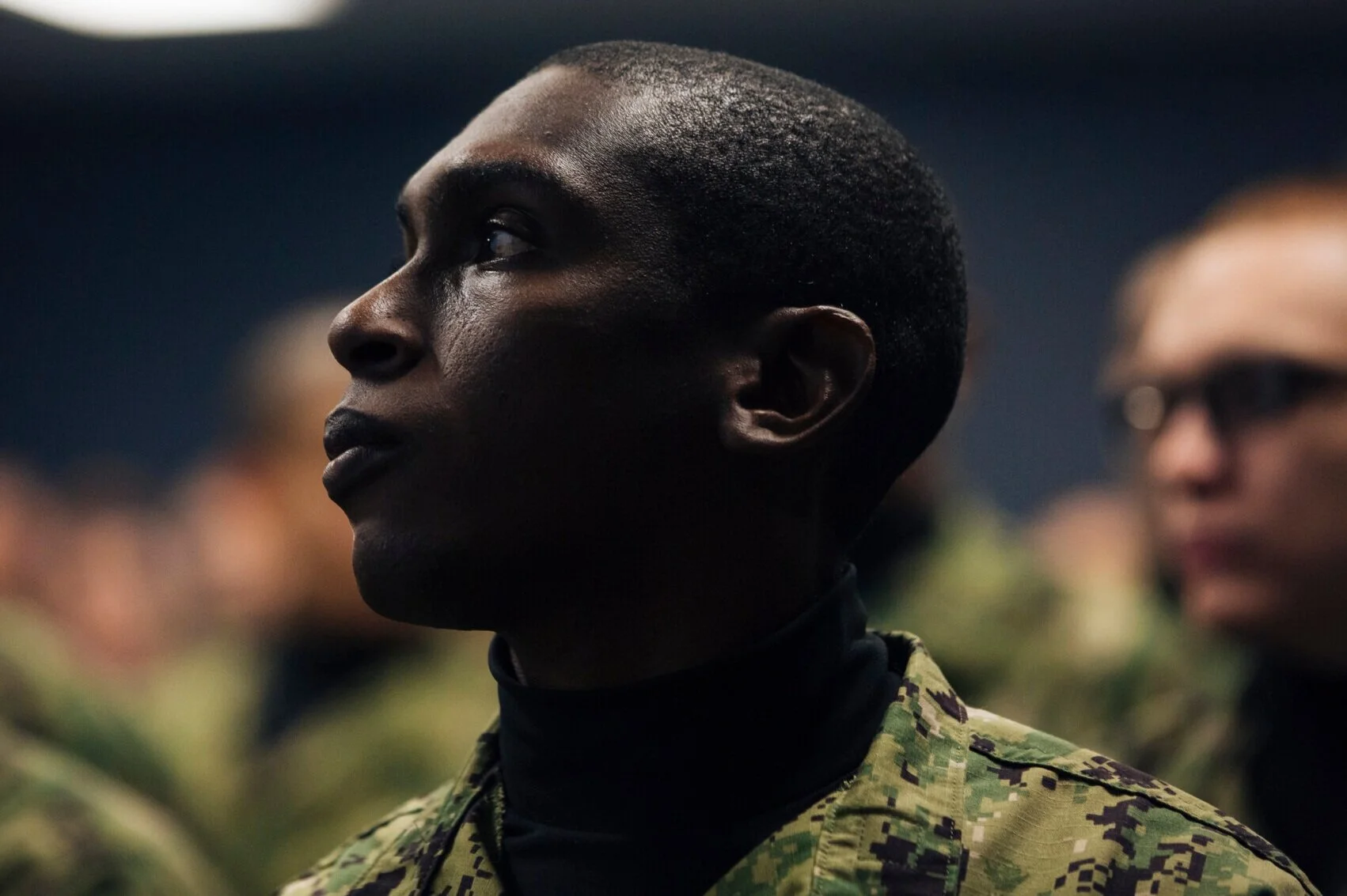  Recruits listen to an instructor during a class at Naval Station Great Lakes on Wednesday Feb. 12, 2020 in North Chicago, Ill. Following collisions at sea, the Navy revamped its training programs to be less classroom based and more hands on. CREDIT:
