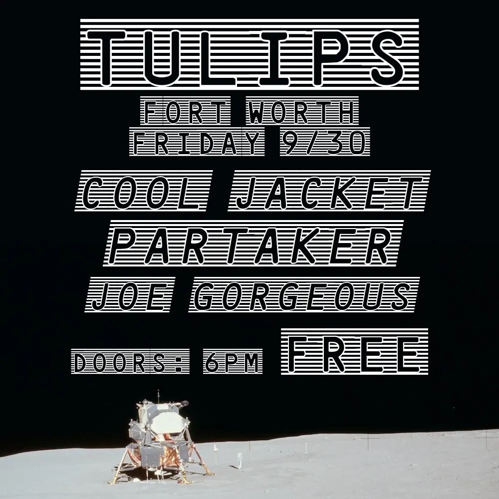 This Friday at @tulipsftw w/ @joe_gorgeous and @cooljacket2. 

#rawk