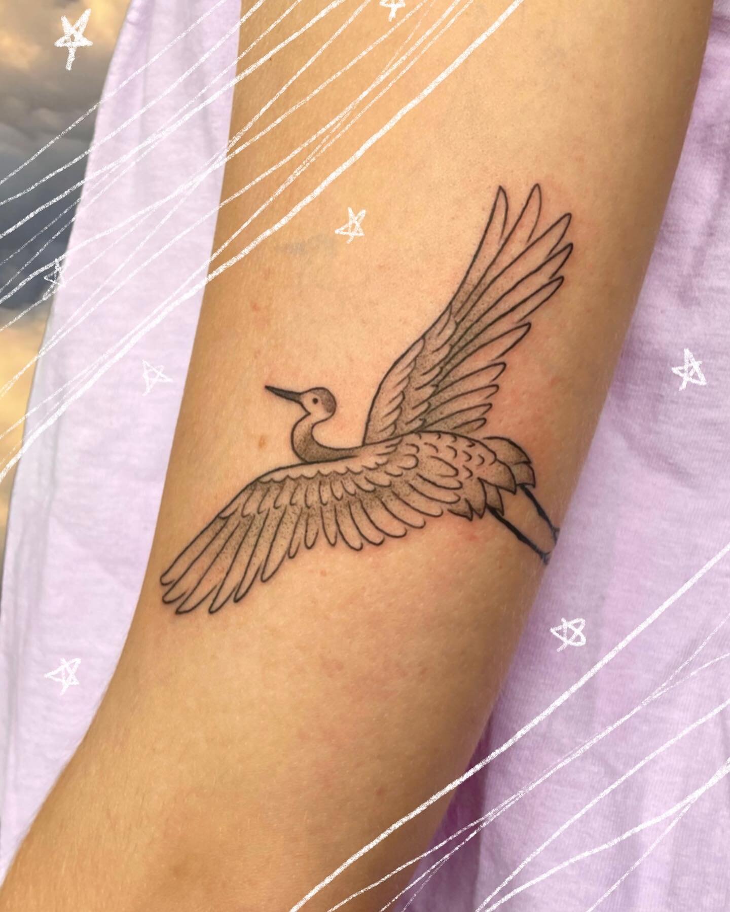 Will never get over the movement a crane tattoo gives to the body! Love it!!! 
Thank you thank you Linnea 💕