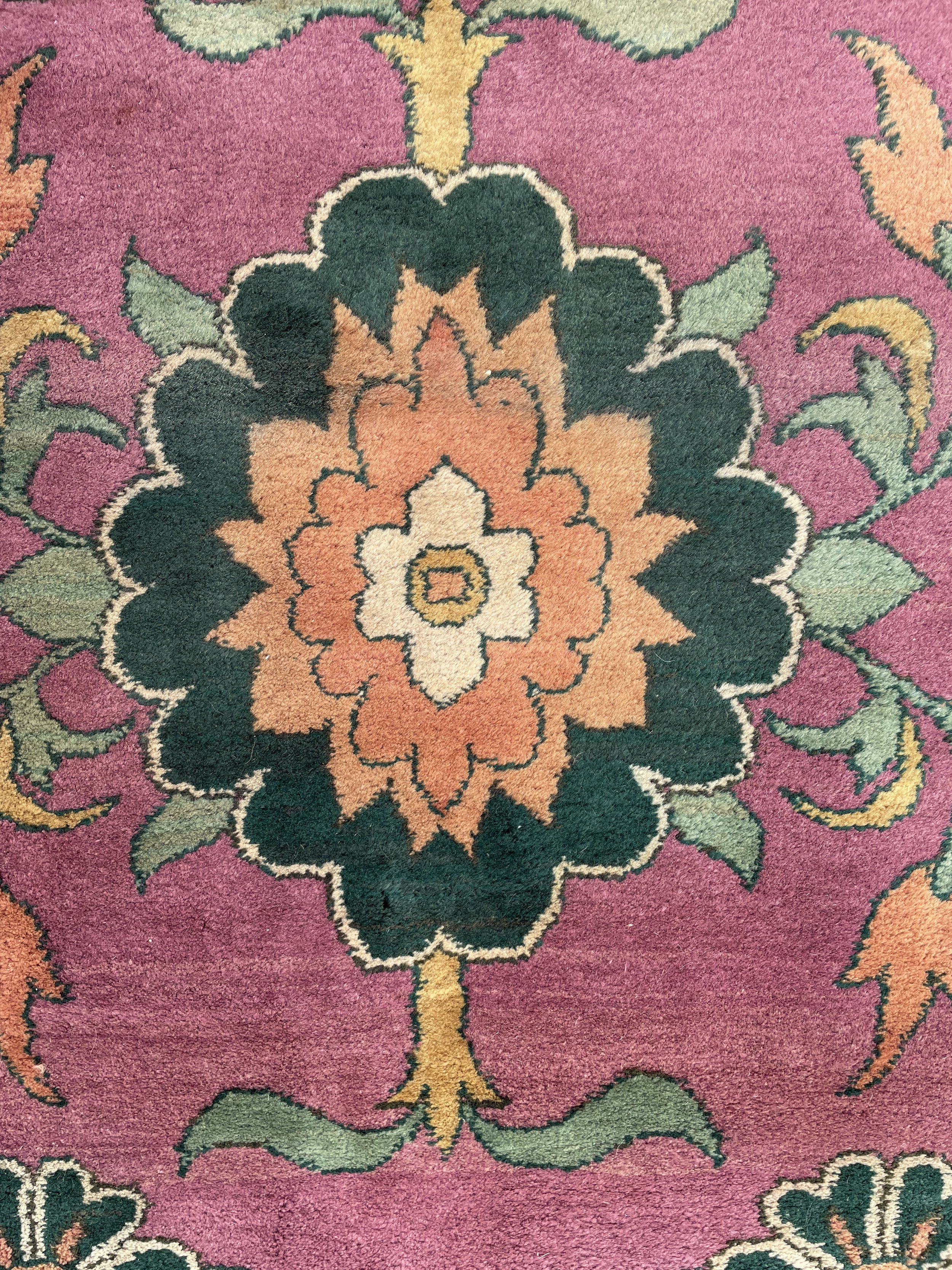 19th Century Blush Muave Agra Rug