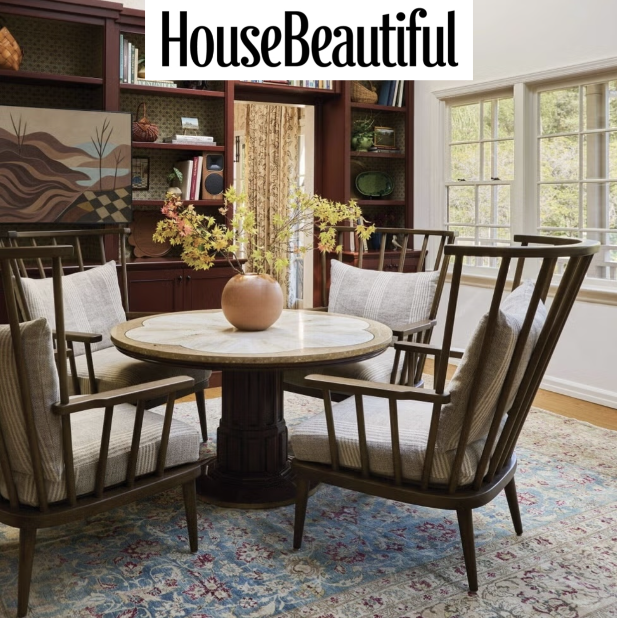 Blue Parakeet Rugs Add Depth and Soul to a 1930s LA Cottage in House Beautiful