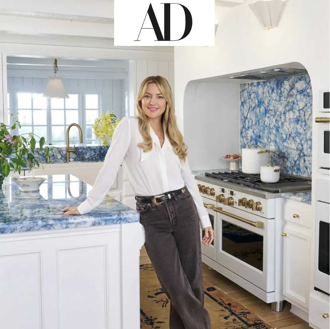  Blue Parakeet Rugs in Kate Hudson’s Pacific Palisades Kitchen