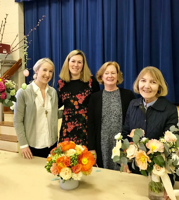 After the demonstration is complete the arrangements are raffled off! These three lucky ladies got to take home bouquets!