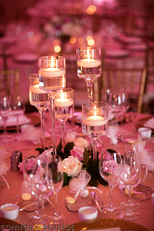 Atelier Ashley Flowers +Erin and Ryan + Mandarin Oriental + Connor Studios + Ivory and Blush + Wedding Flowers + floating candles