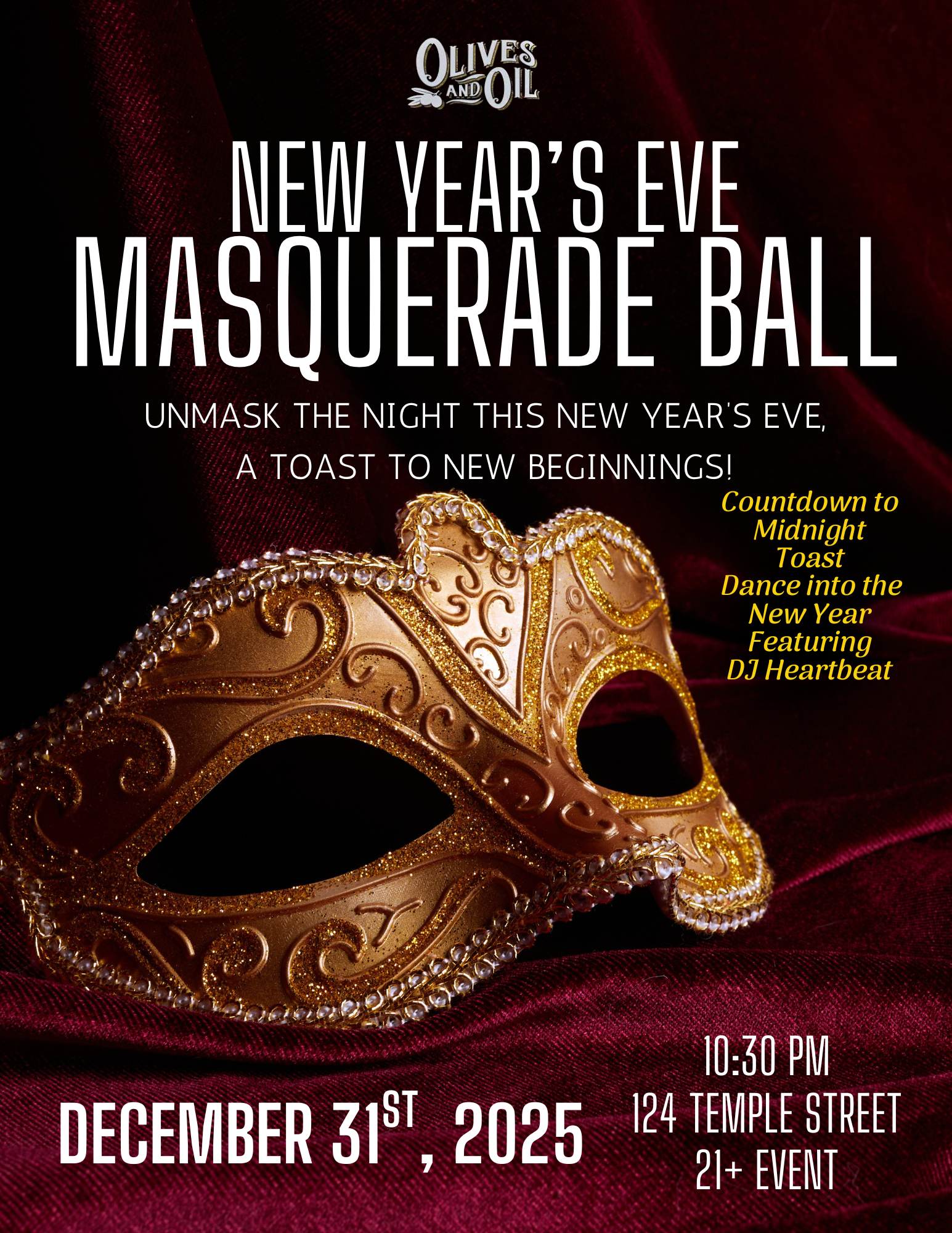 NEW YEAR’S EVE MASQUERADE BALL