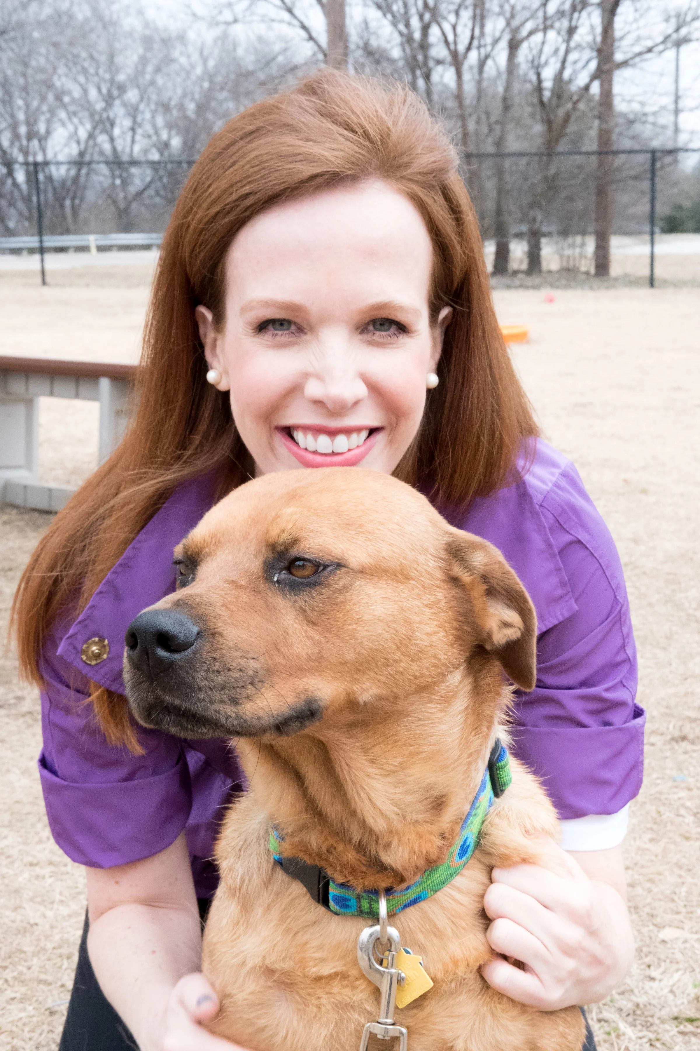 Stephanie with Sandy, a rottweilermix who loves belly rubs.