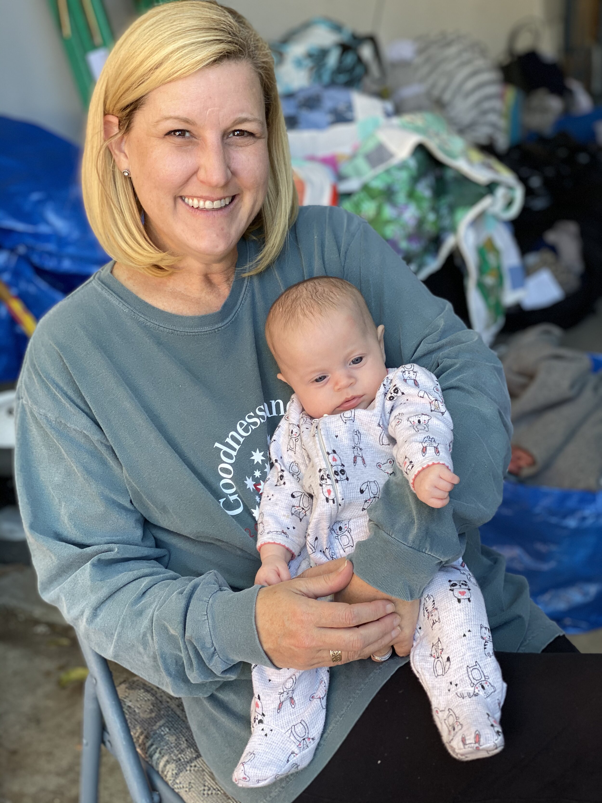 Elizabeth's sister, Cheryl, has opened up her Plano home to sort through all of the items that were packed up after the tornado.    