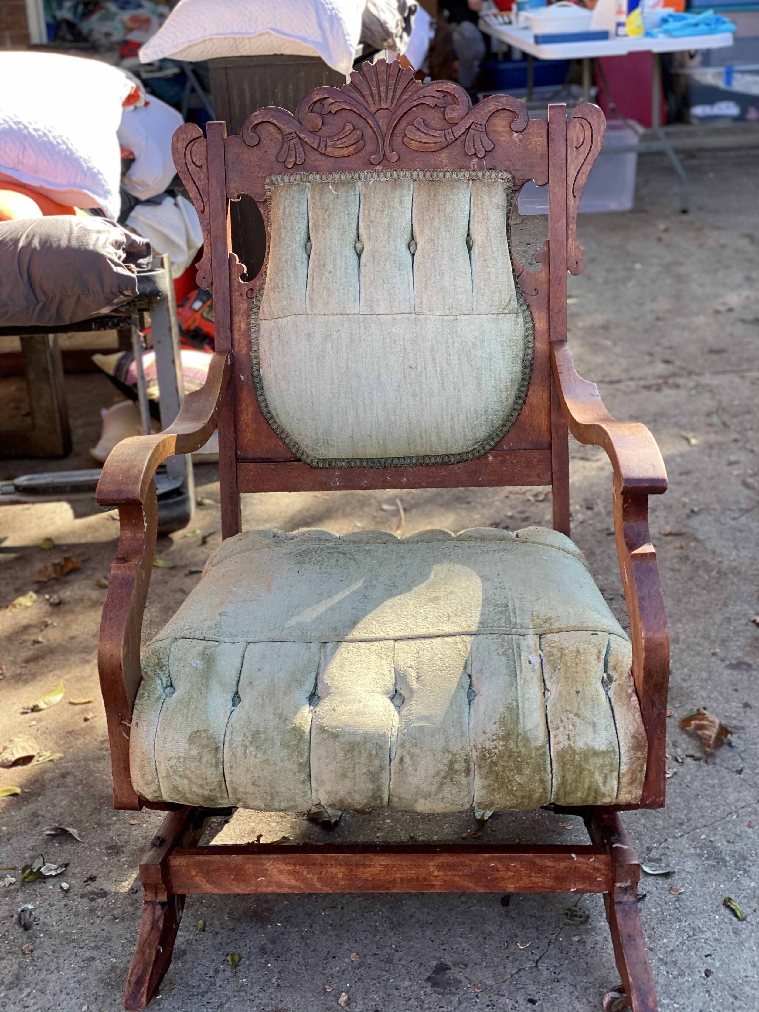  This rocking chair is over 100 years old and belonged to Elizabeth's great, great Aunt Sarah. It was pulled from the debris and the McCormicks are hopeful it can be restored.    