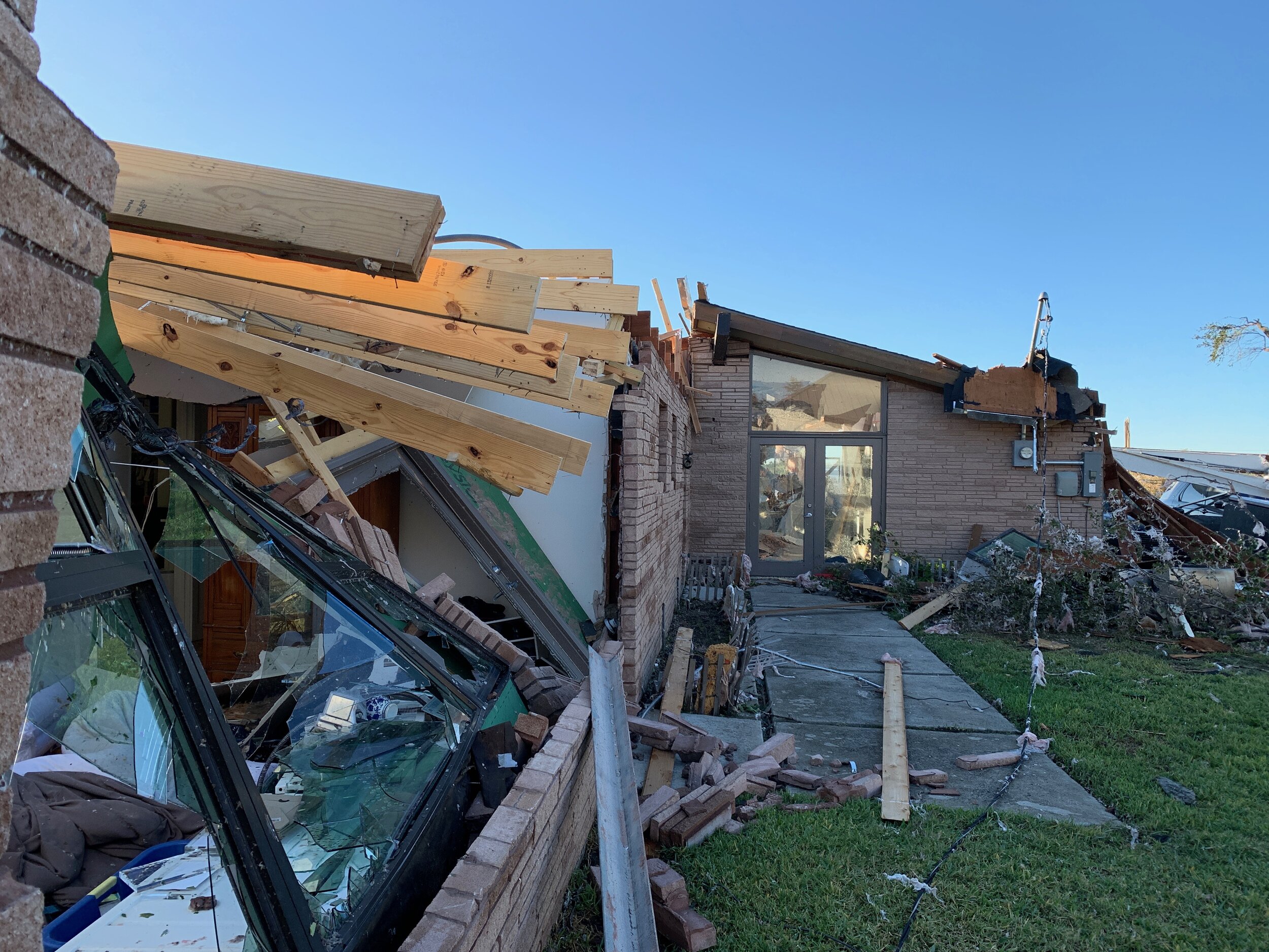  Declared a total loss, the McCormick home lost its entire roof during the storm. 