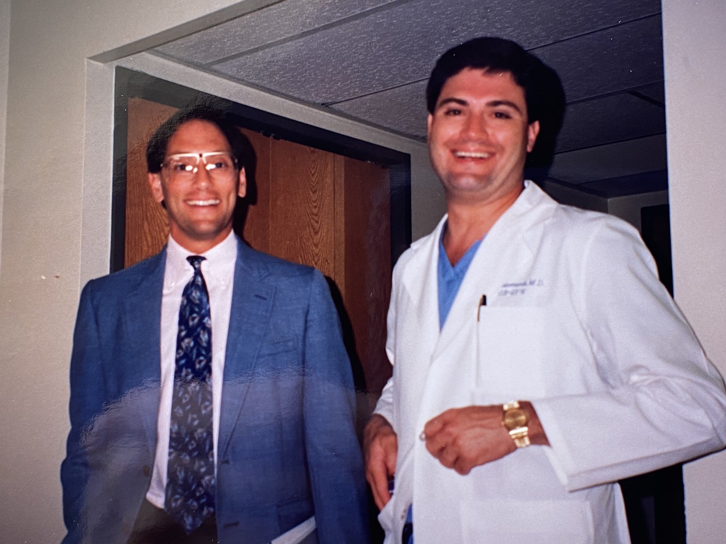 Dr. Staub (L) with Richard E. Reinmund, M.D. (R), 1991