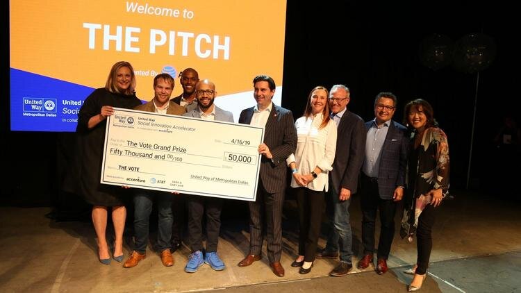 The SSA team at the 2019 United Social Innovation Pitch.