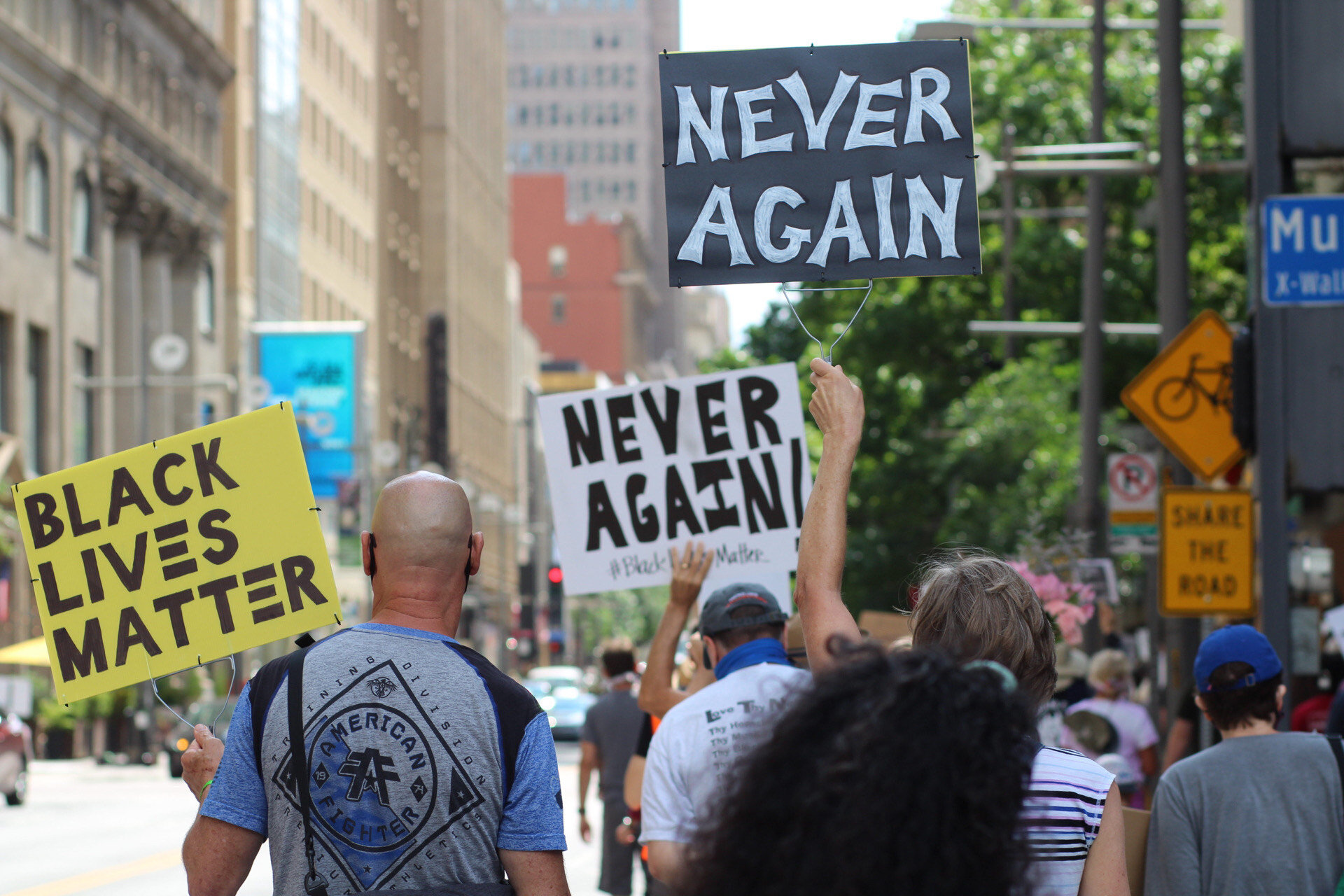 Never Again Pilgrimage through downtown Dallas on Saturday, June 20th. (Photo by Janell Bethea.)