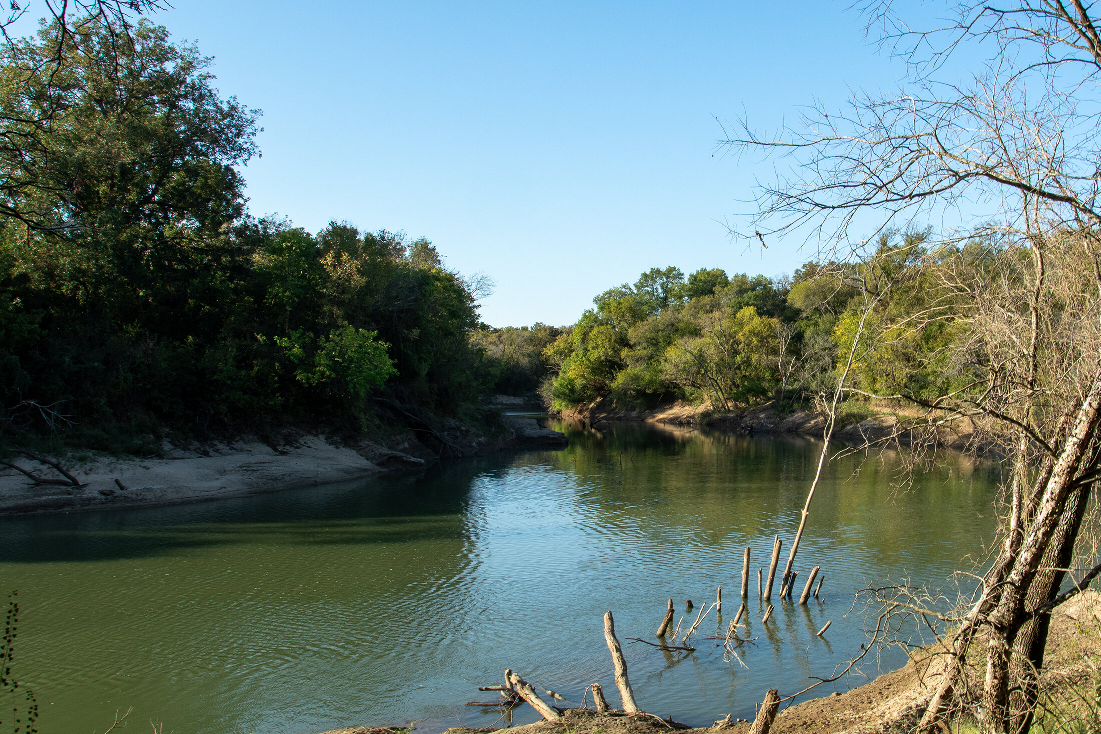 The banks of the Trinity River.