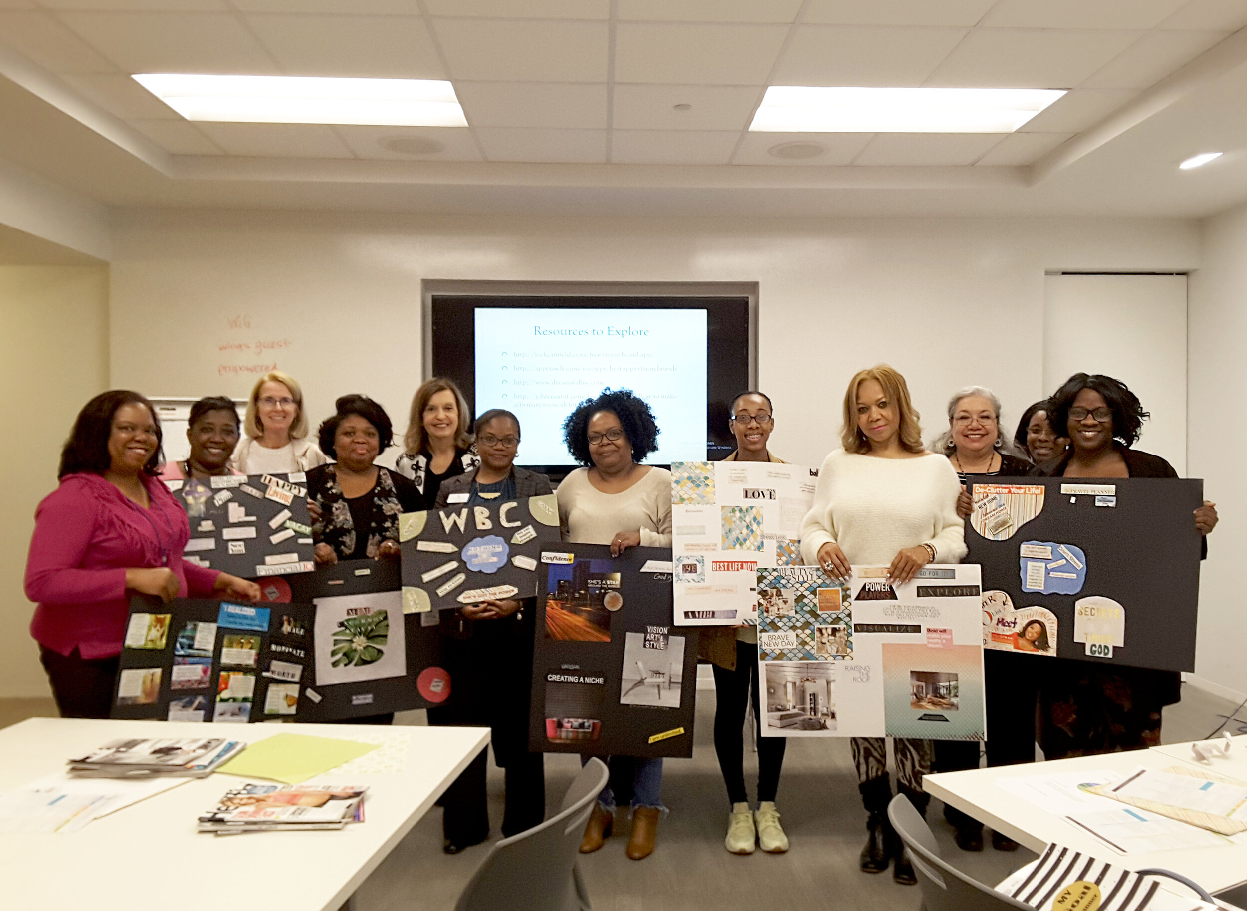 A vision board class at Women’s Business Center in 2019. (Photo courtesy of LiftFund Women’s Business Center.)