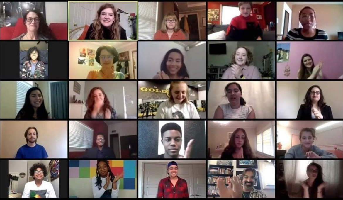 Screenshot from a Junior Players virtual event in 2020.