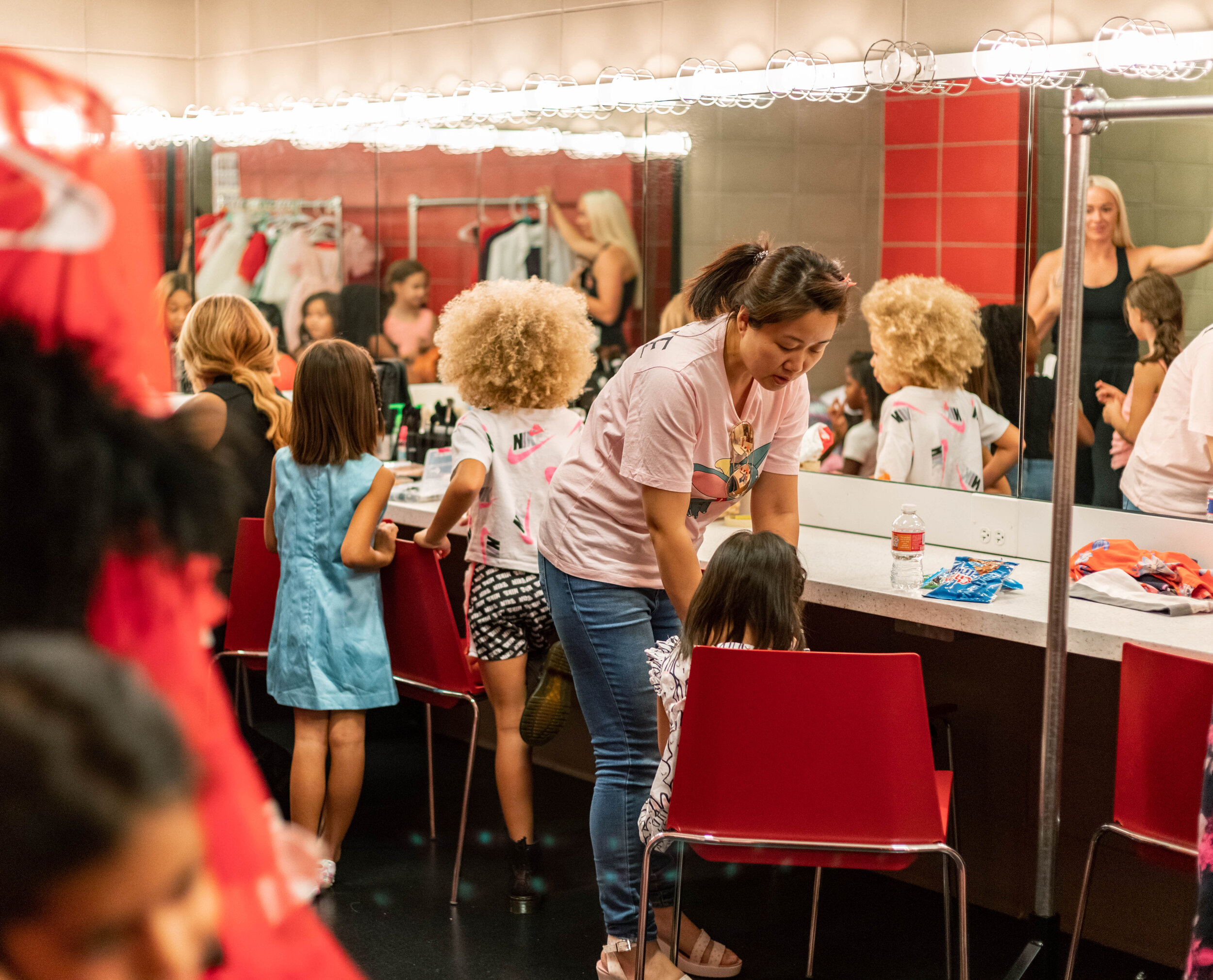 Backstage at a previous Discover Runway Dreams event with Junior Players.