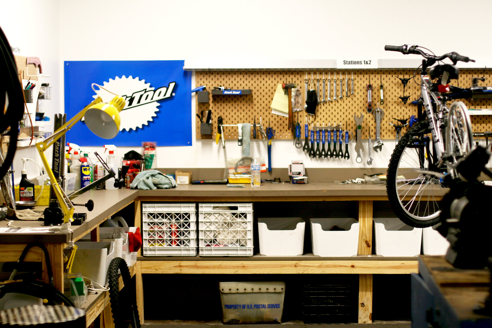 The repair shop at Bike Friendly South Dallas.