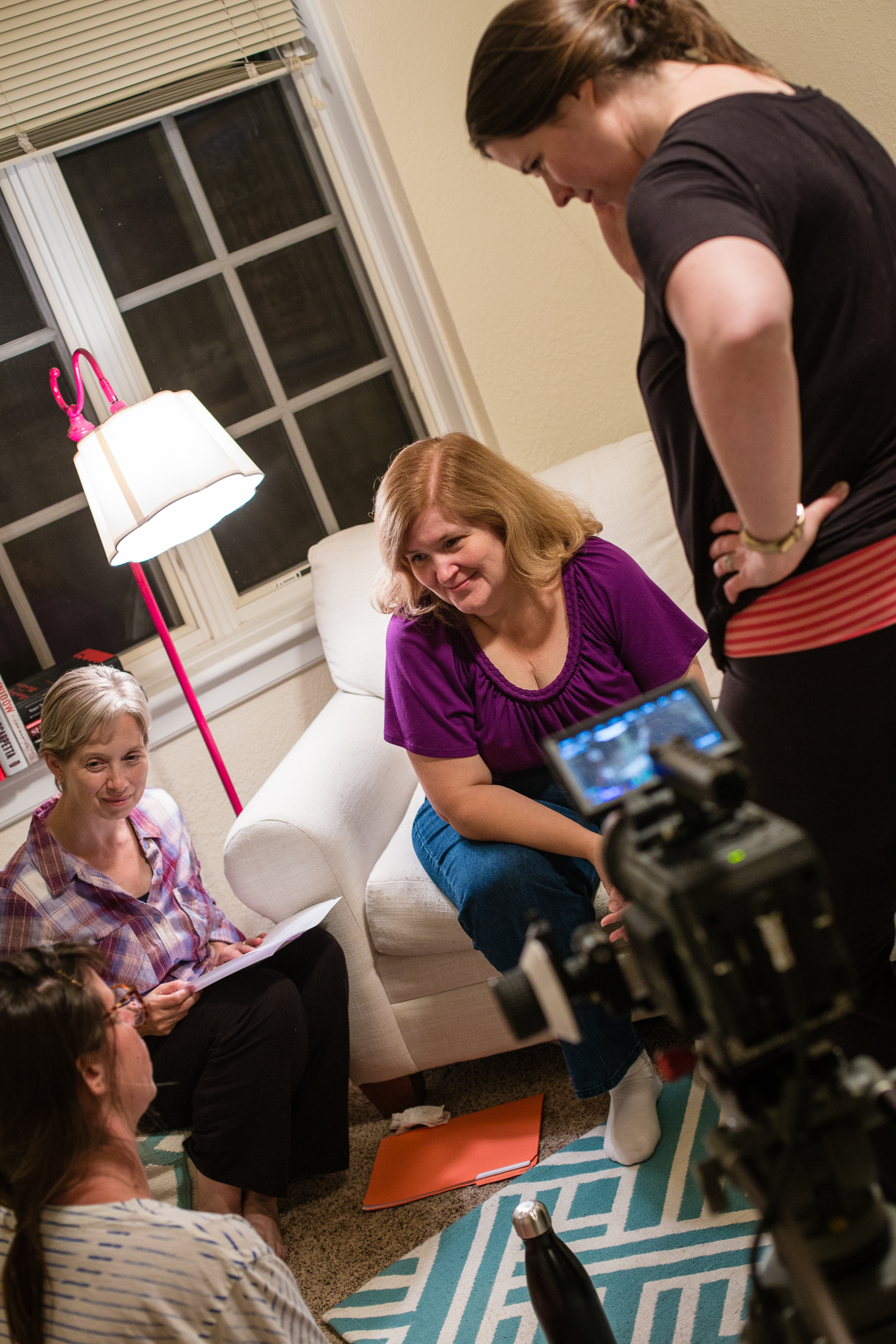 Day 1: Director Katie Stanley with Co-Creator/Co-writer Alice Stanley Jr. and leads Trish Brown and Chrissy Steele.