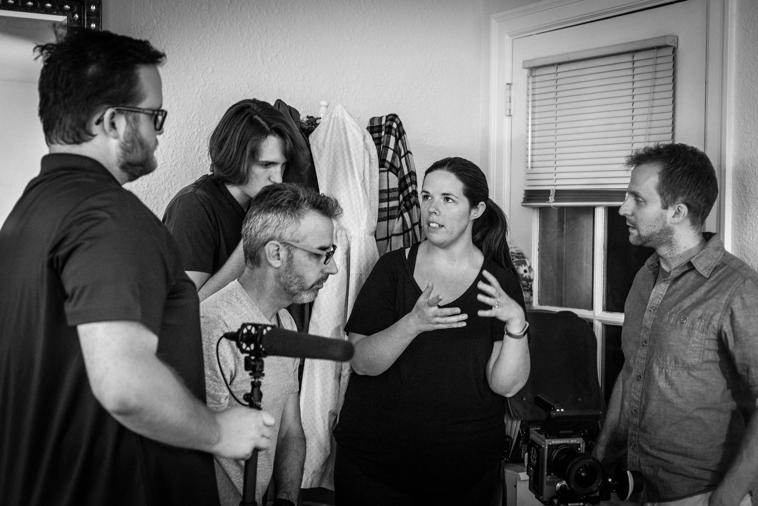 Day 1: Director Katie Stanley with production staff.