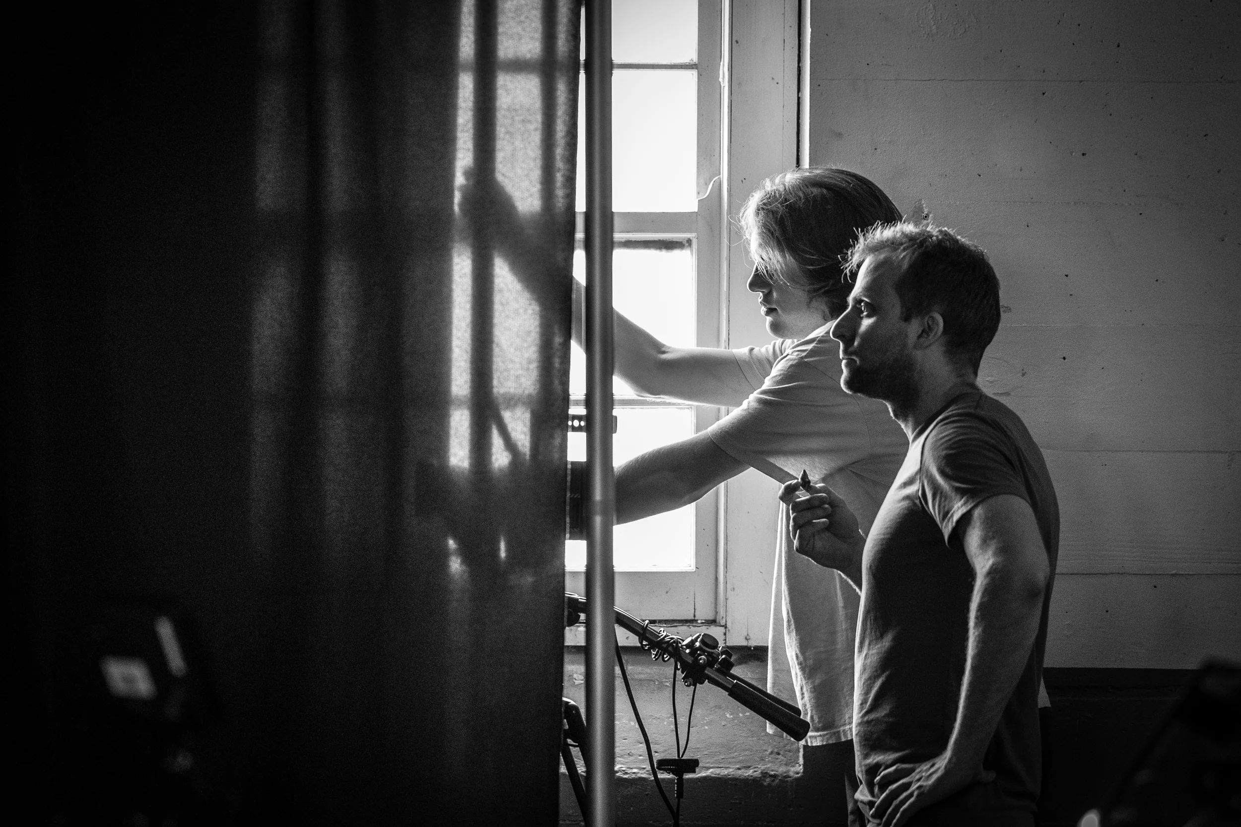 Day 2: DP Eric Lines and Production Assistant Ian Carlson at work.