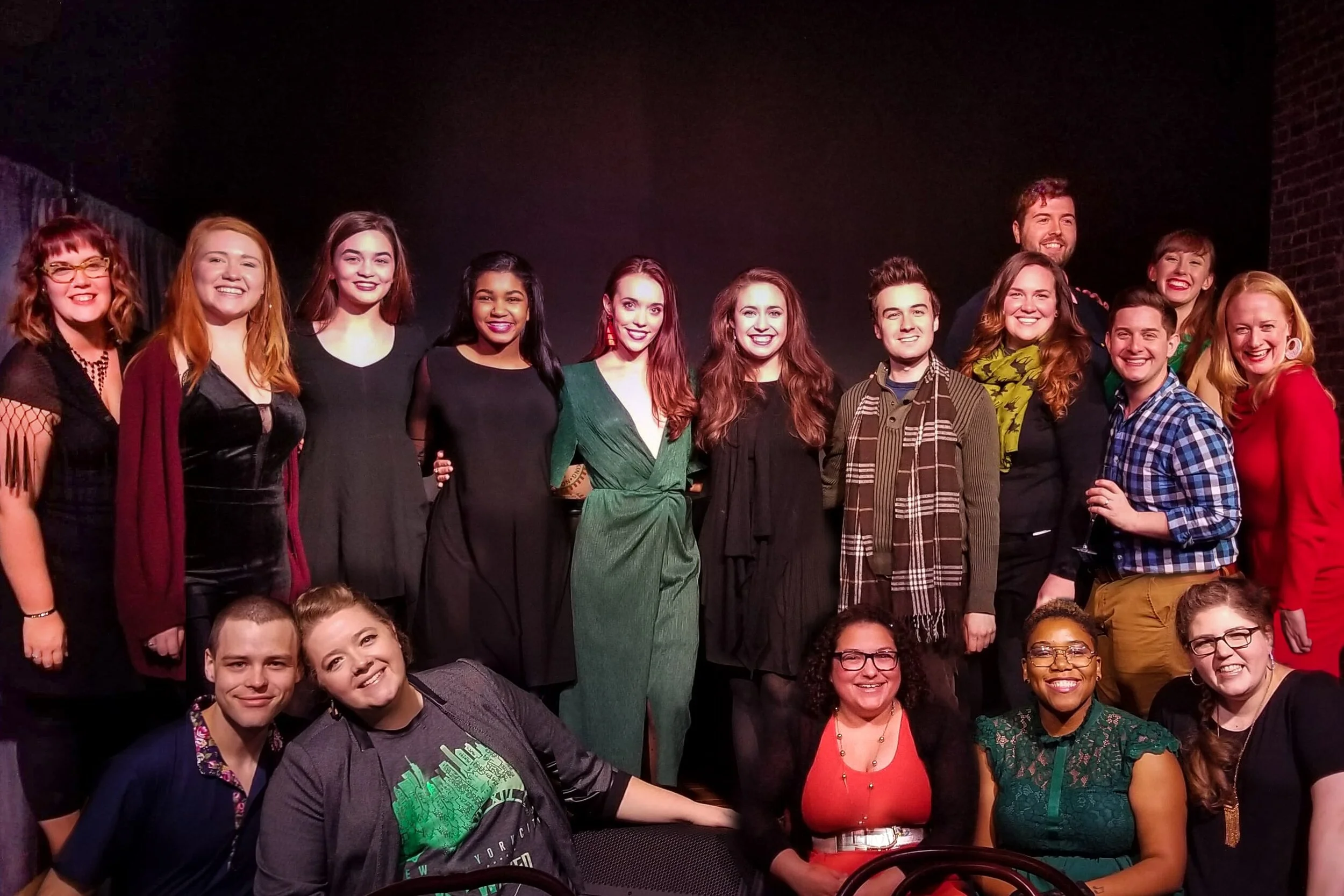 With members of the national touring cast of Wicked the Musical and the company of the Under the Arch Incubator at the “Collaborative Cabarets: Wicked Edition” event on December 16, 2019!  (I am in the lower right corner!)