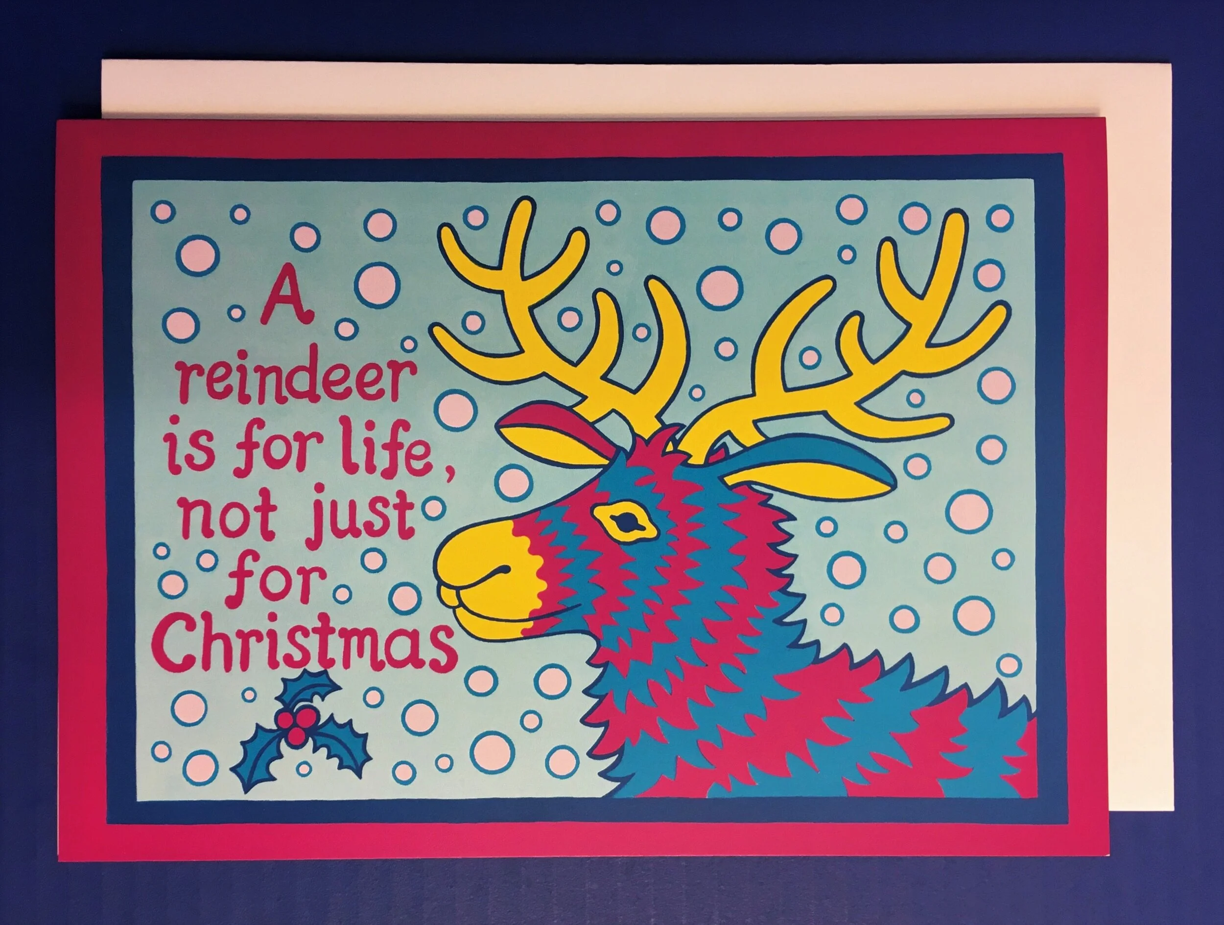 Single Greetings Card - Christmas Reindeer