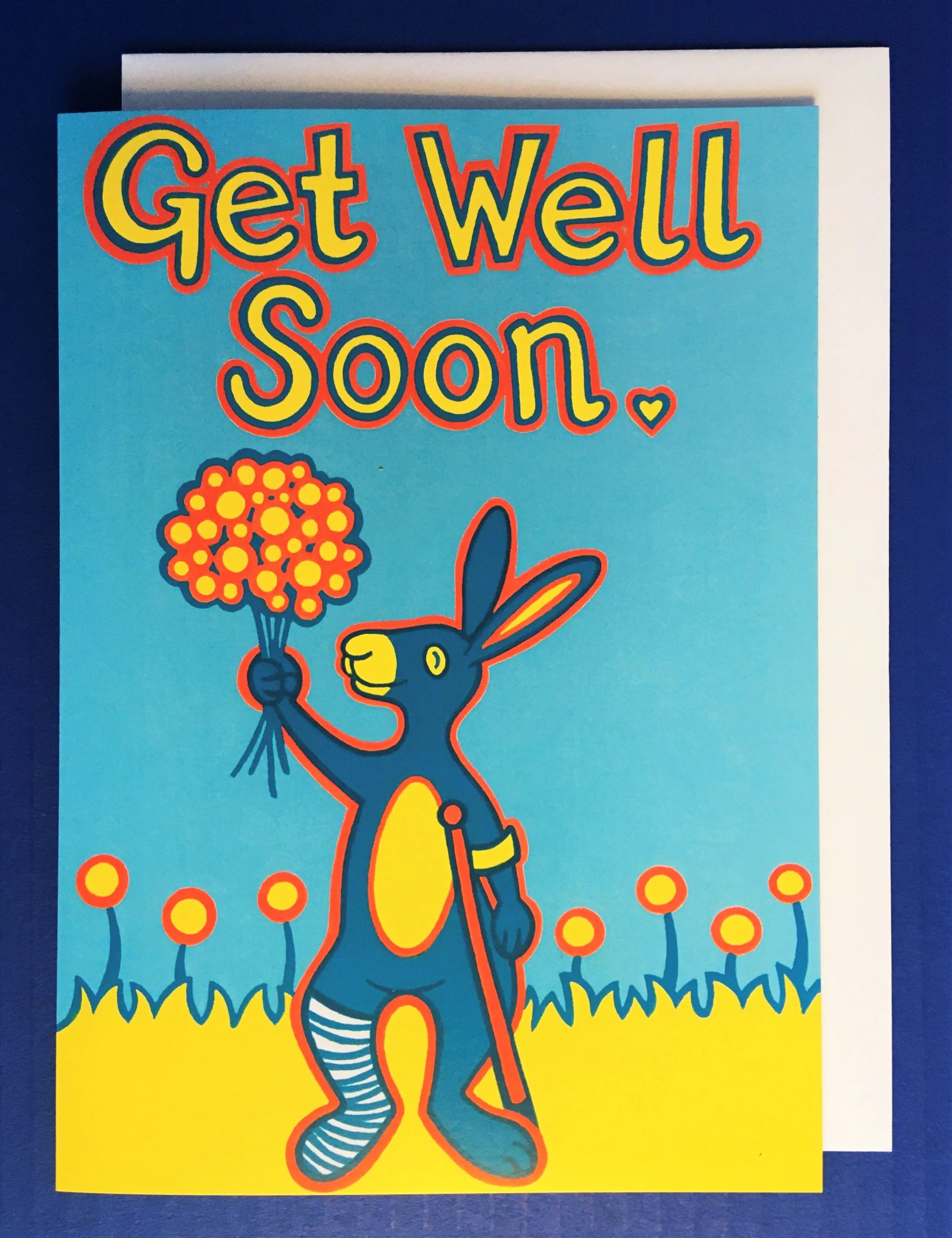Single Greetings Card - Get Well Soon Rabbit