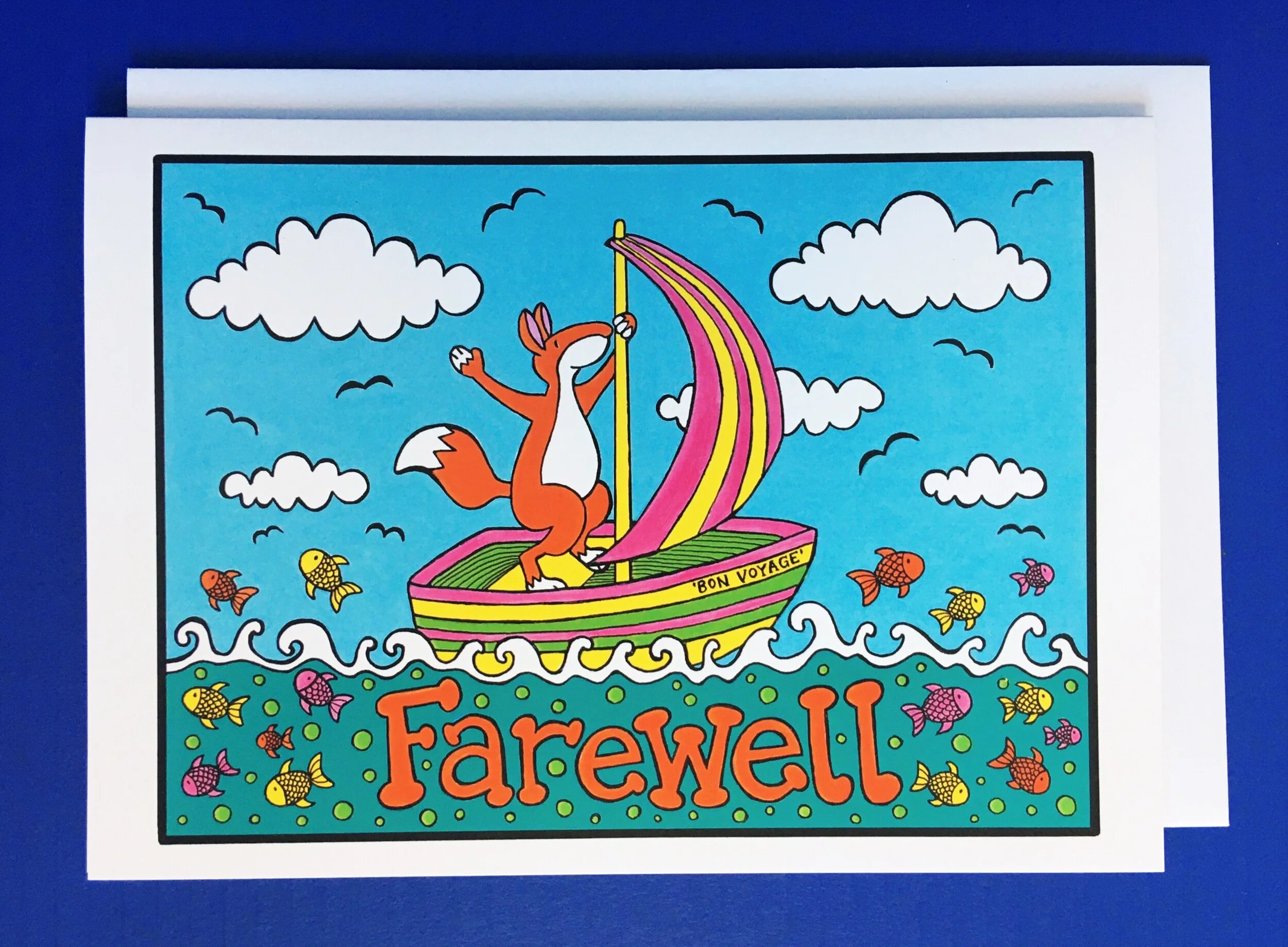 Single Greetings Card - Farewell Fox