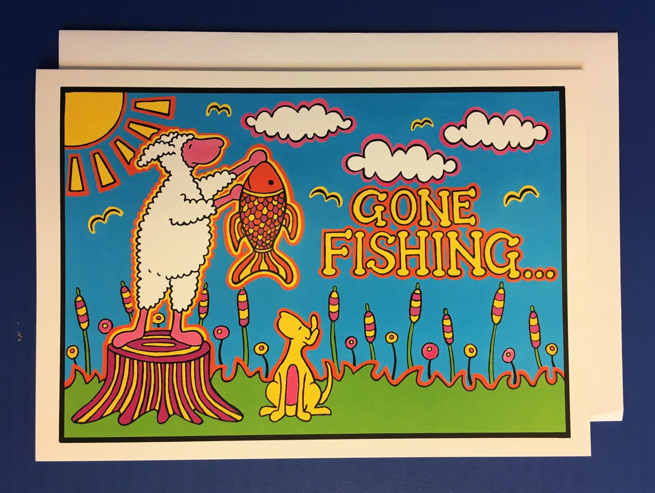 Single A5 Postcard - Gone Fishing