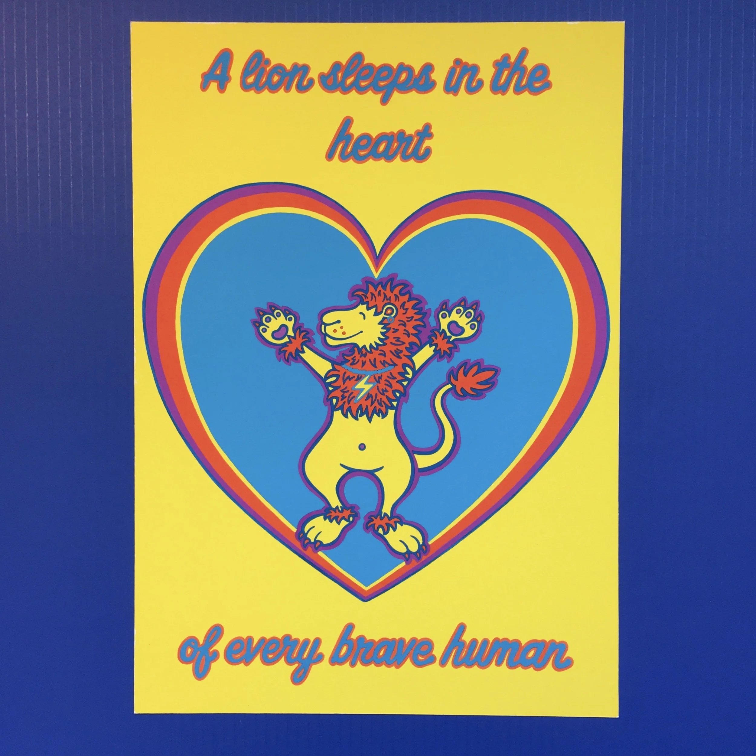 A3 Giclée Print - A Lion Sleeps In The Heart Of Every Brave Human