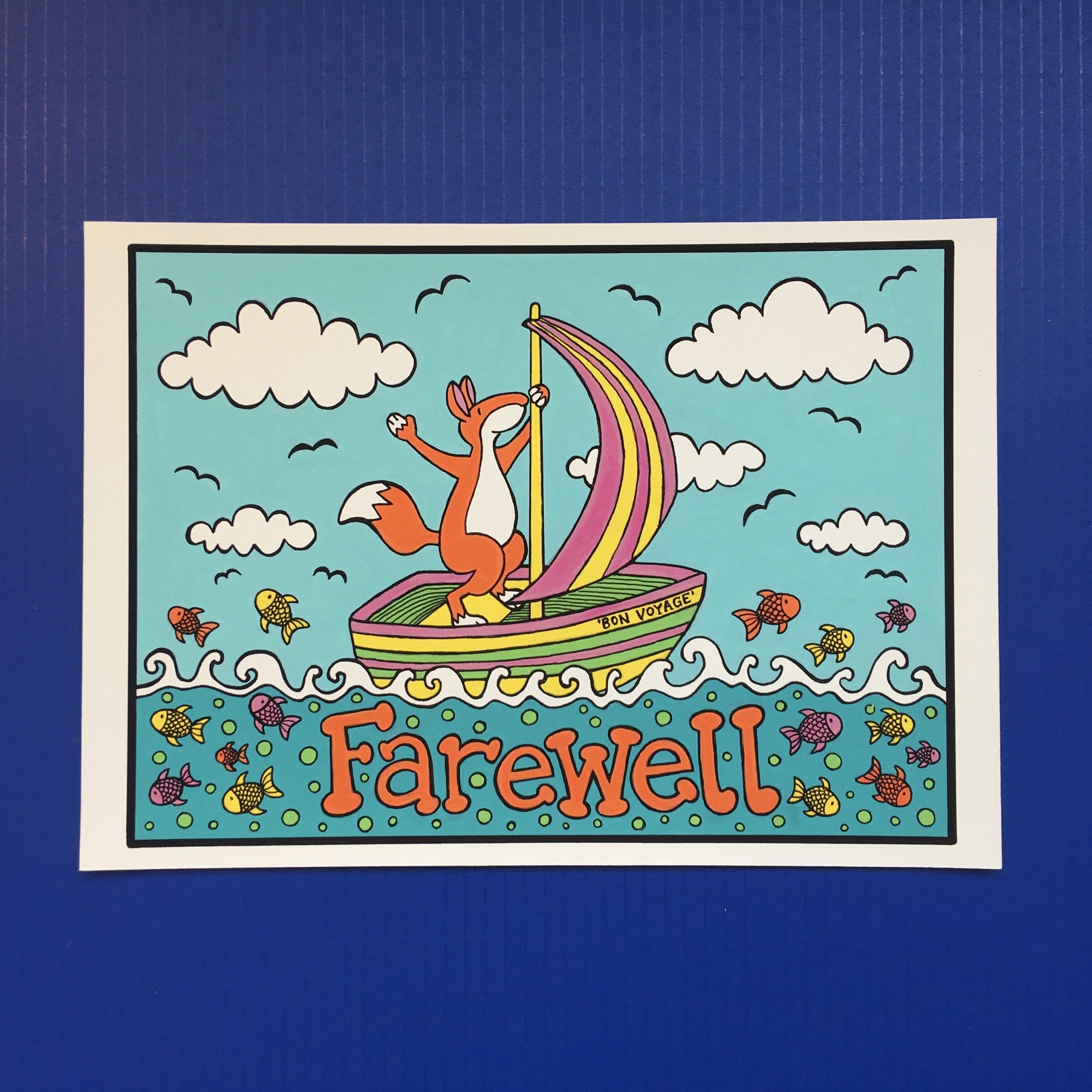 A4 Giclée Print - 'Farewell' Sailing Fox