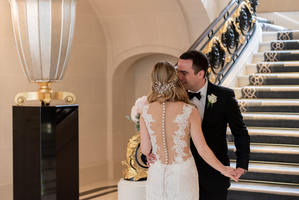 First Look, Paris Destination Wedding at the Peninsula Hotel - Bridal hairstyle + makeup, by Onorina Jomir Beauty 4